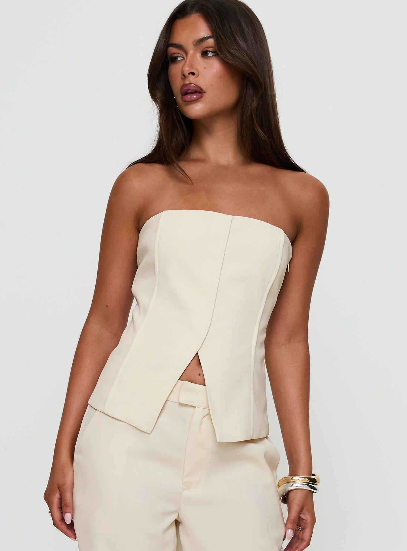 Lavish Living Strapless Top Cream Petite - Image 2