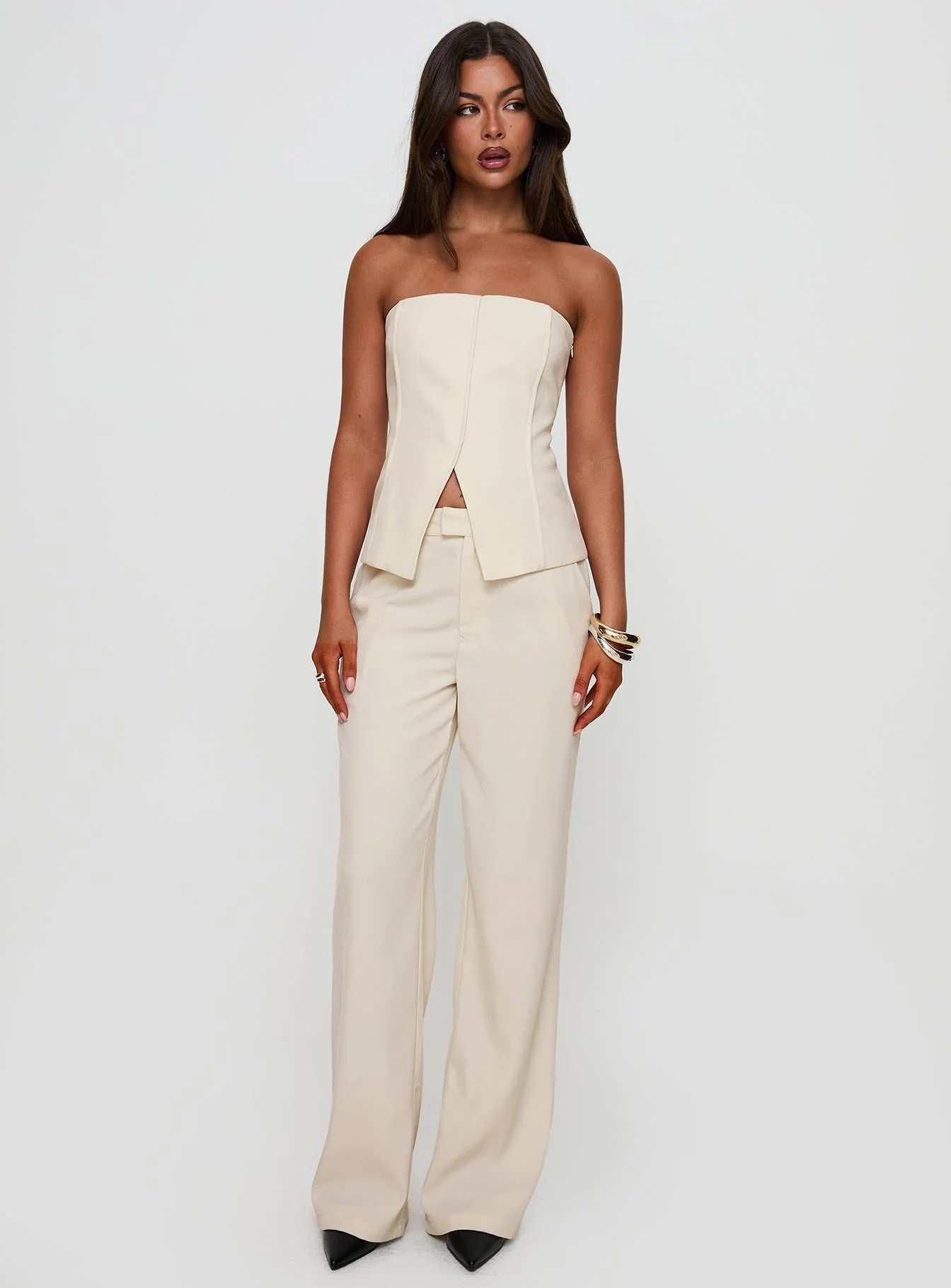 Lavish Living Strapless Top Cream Petite - Image 3