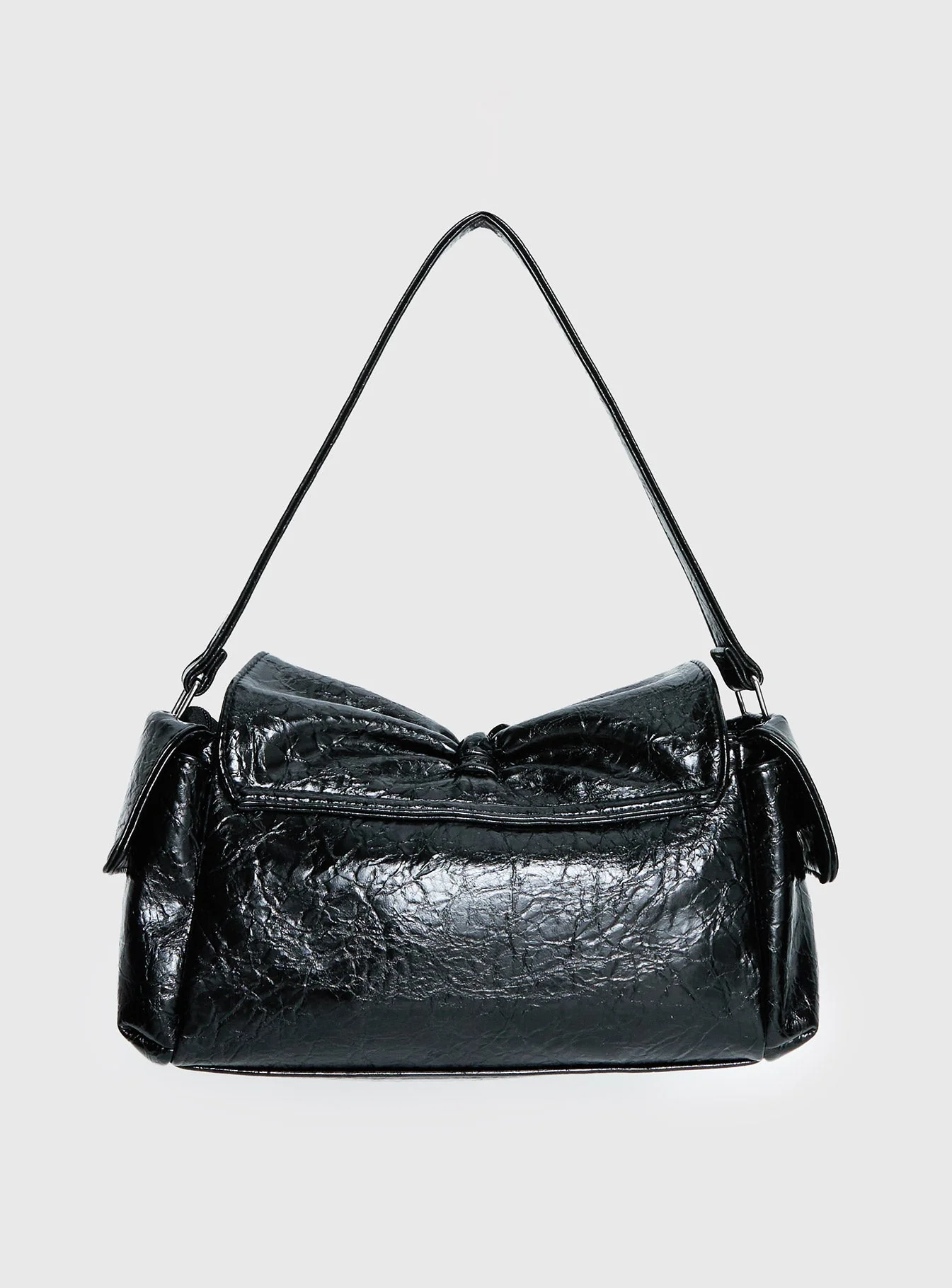 Lay Your Cards Bow Detail Shoulder Bag Black - Image 4