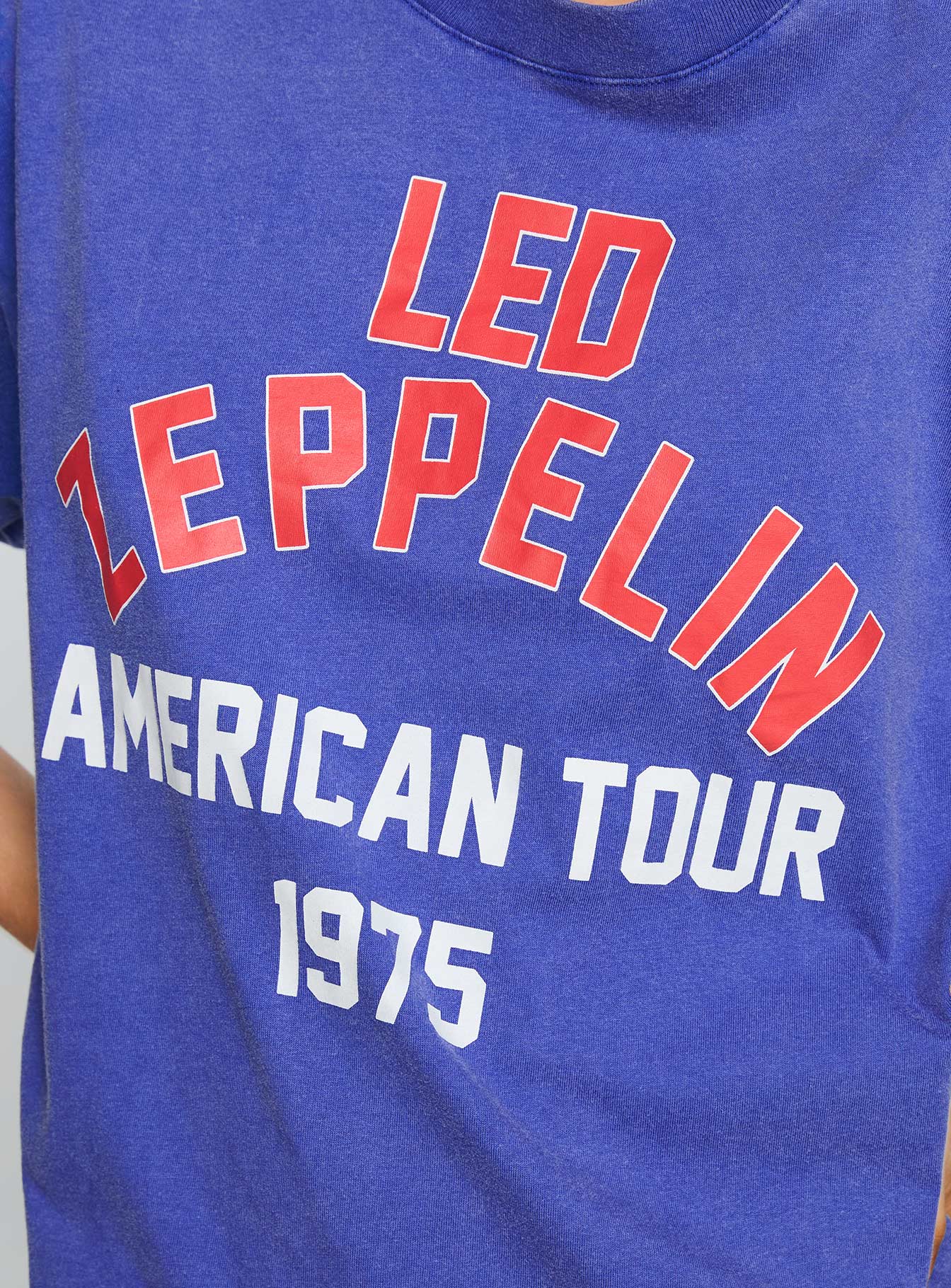 Led Zeppelin Vintage Oversized Graphic Tee Blue - Image 6