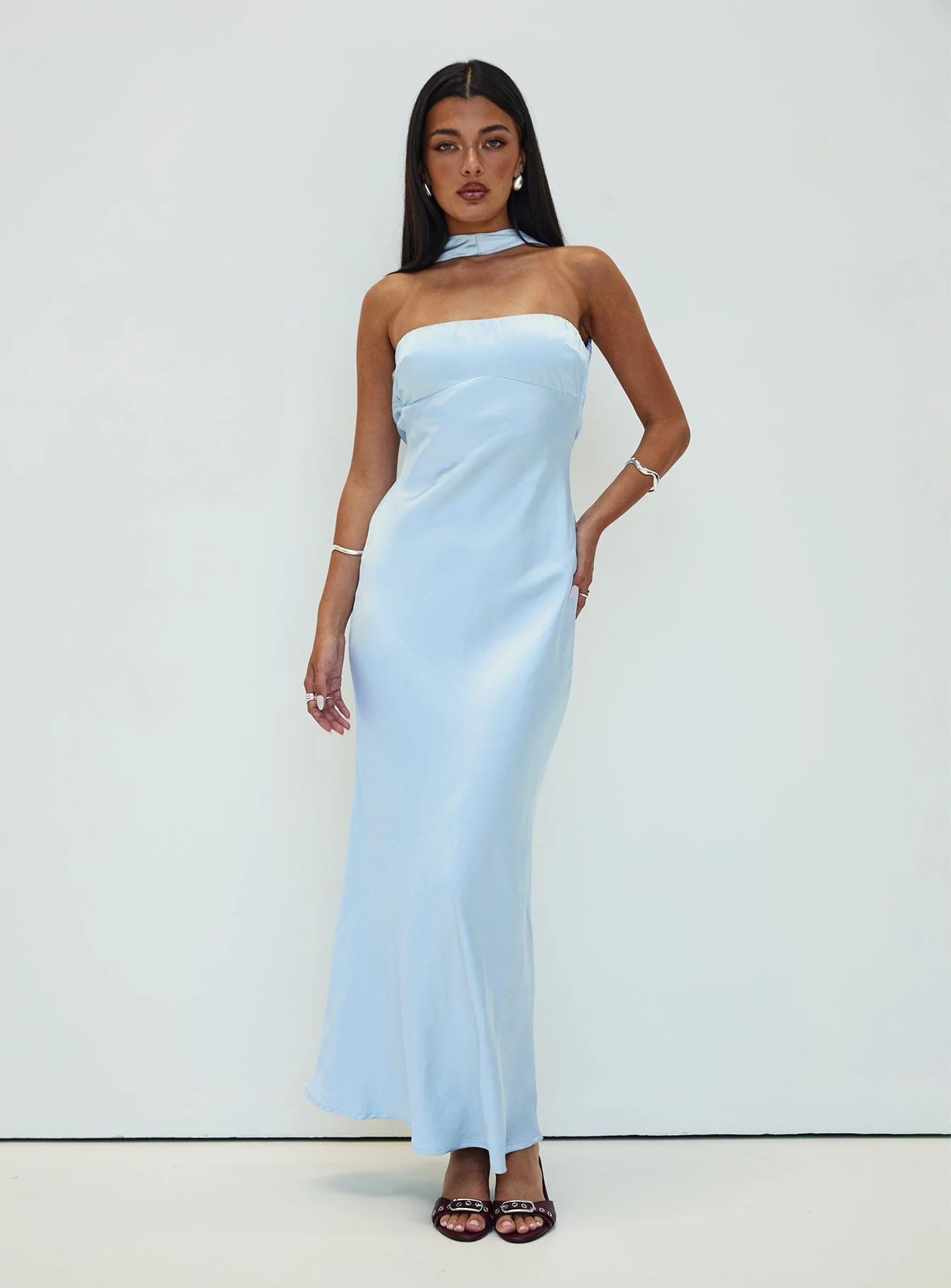 Legacies Strapless Maxi Dress Icy Blue Petite - Image 2