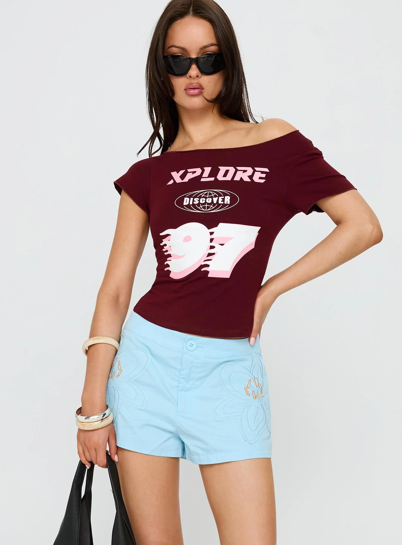 Leleia Embroidered Shorts Blue - Image 2