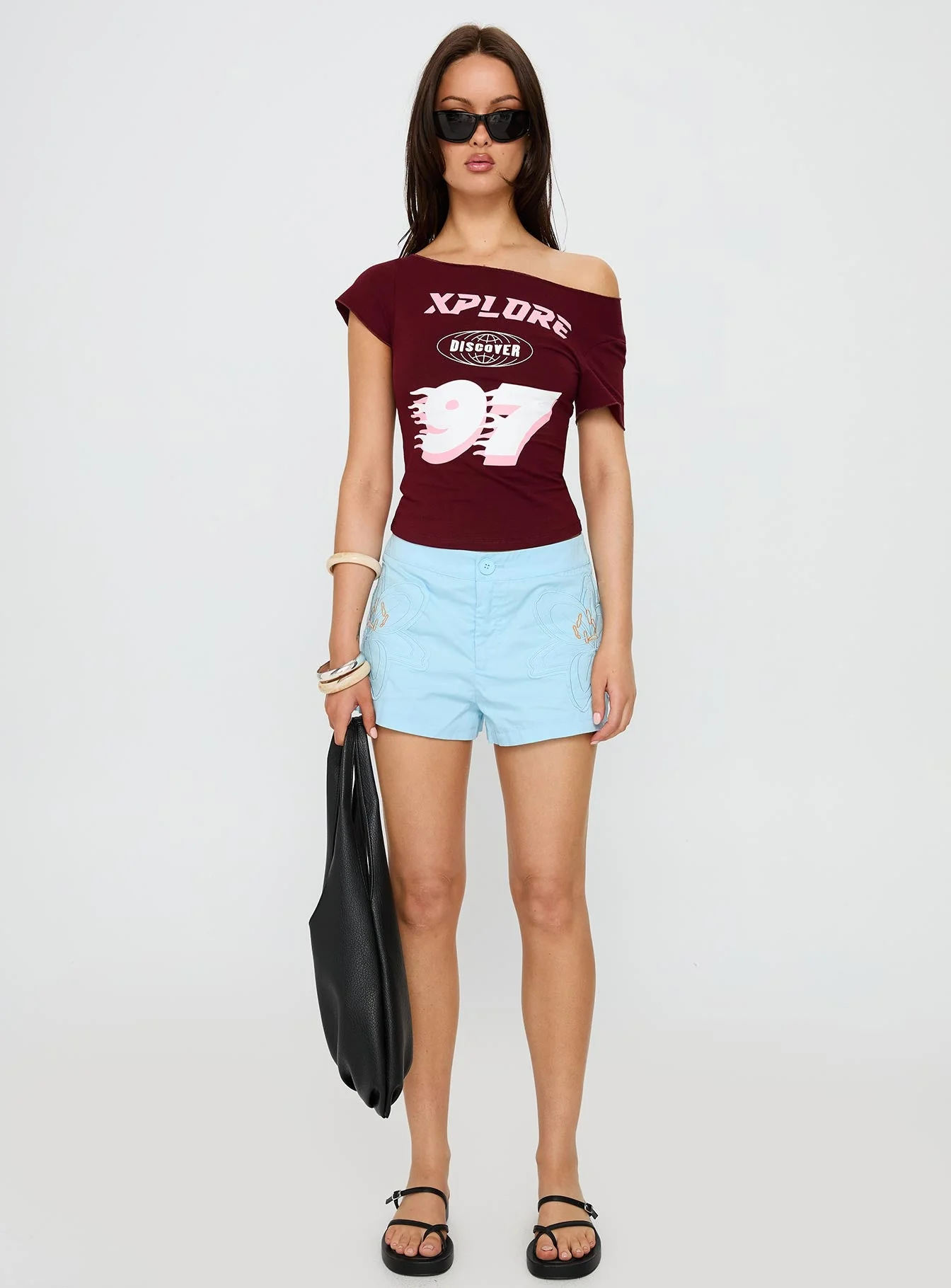 Leleia Embroidered Shorts Blue - Image 7