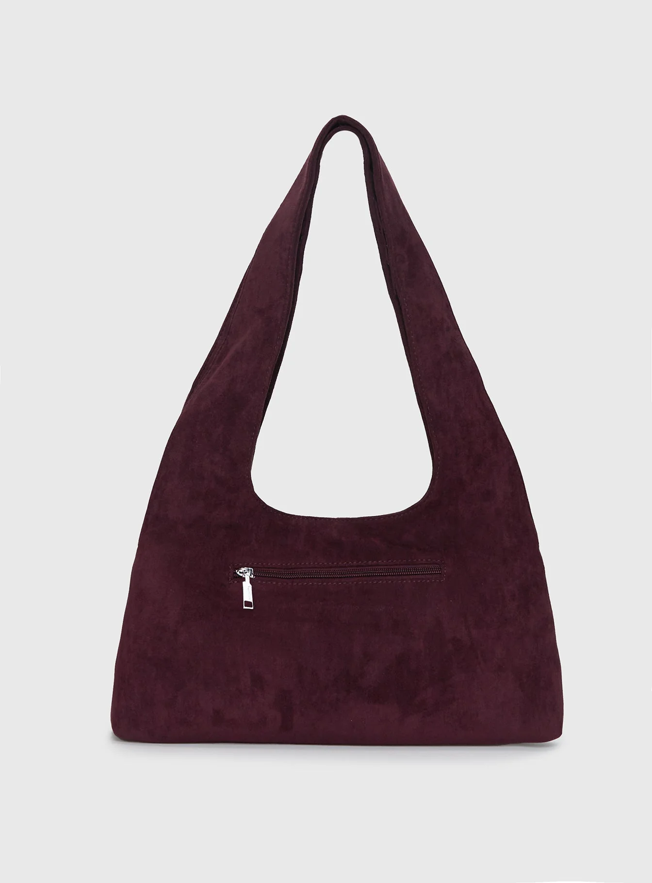 Lemoni Faux Suede Stud Bag Burgundy - Image 3