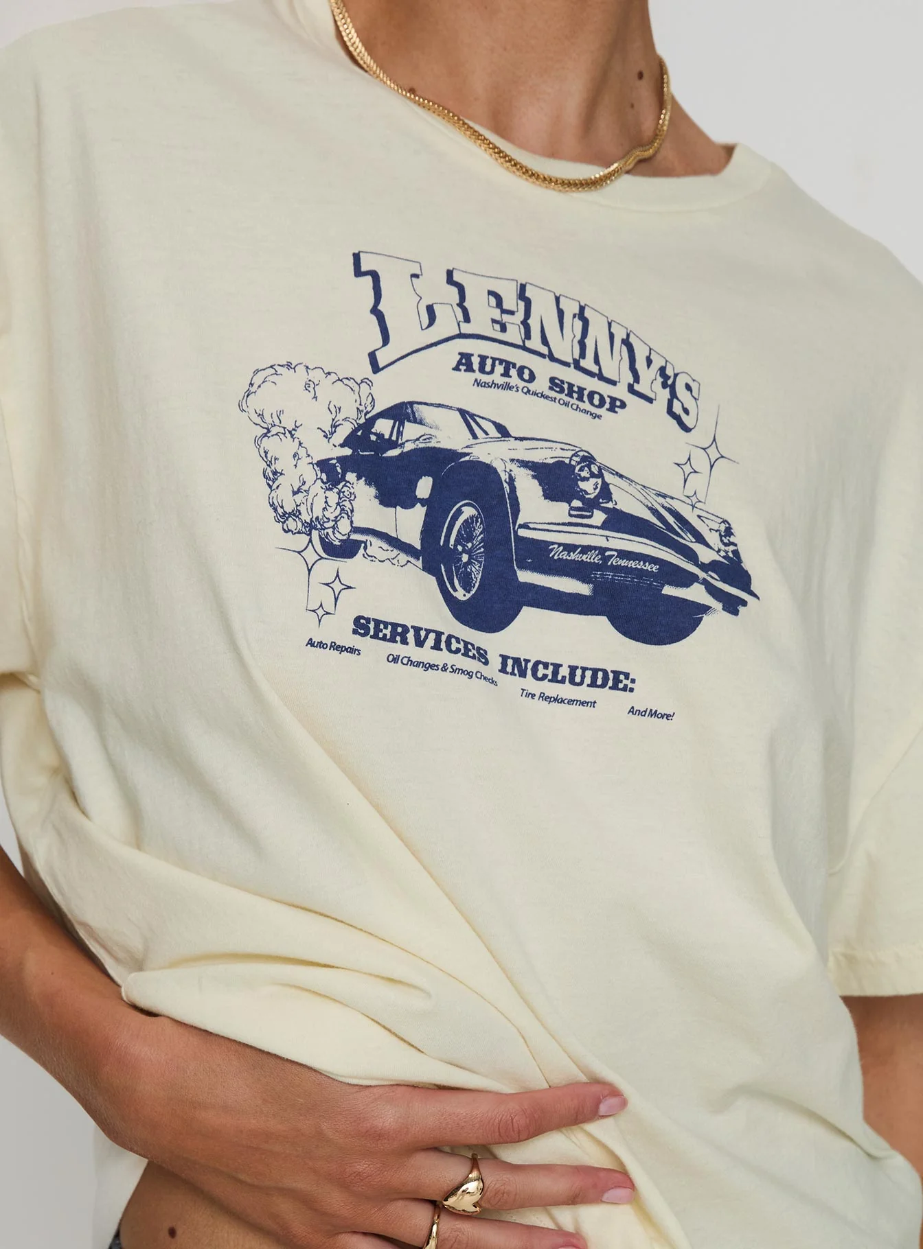 Lennys Auto Oversized Tee Cream - Image 6