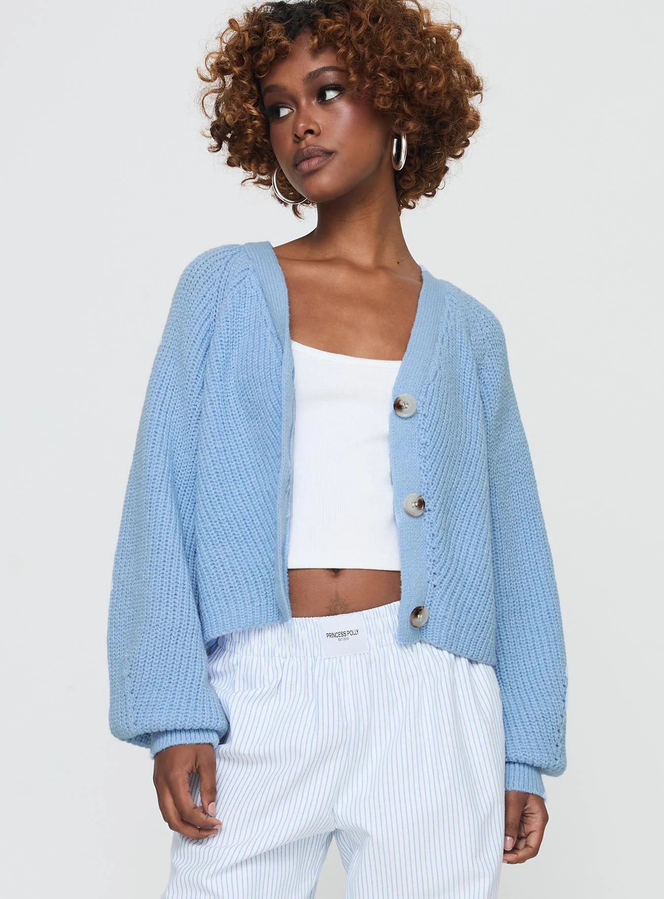 Leskie Cardigan Pale Blue - Image 2
