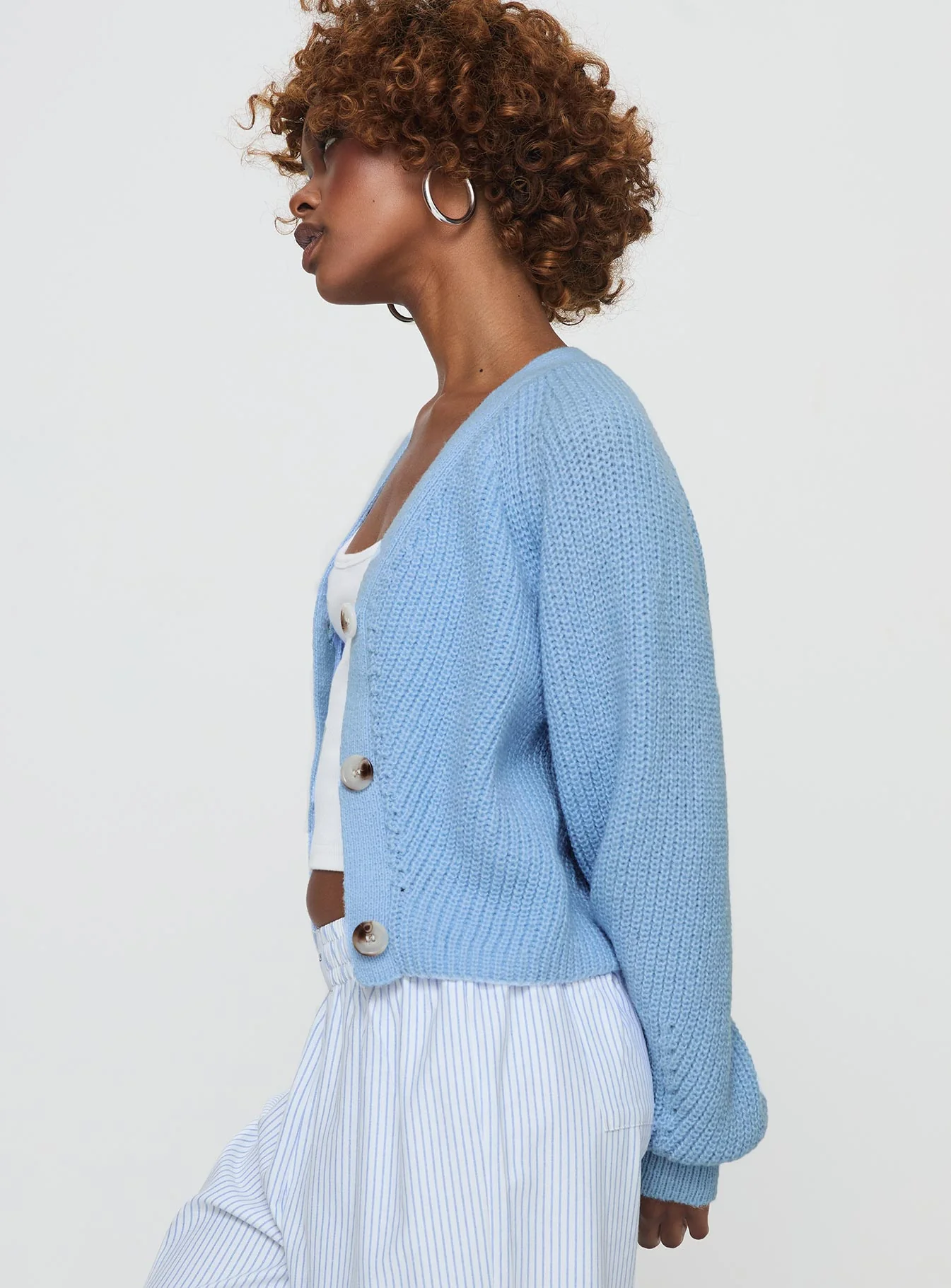 Leskie Cardigan Pale Blue - Image 4