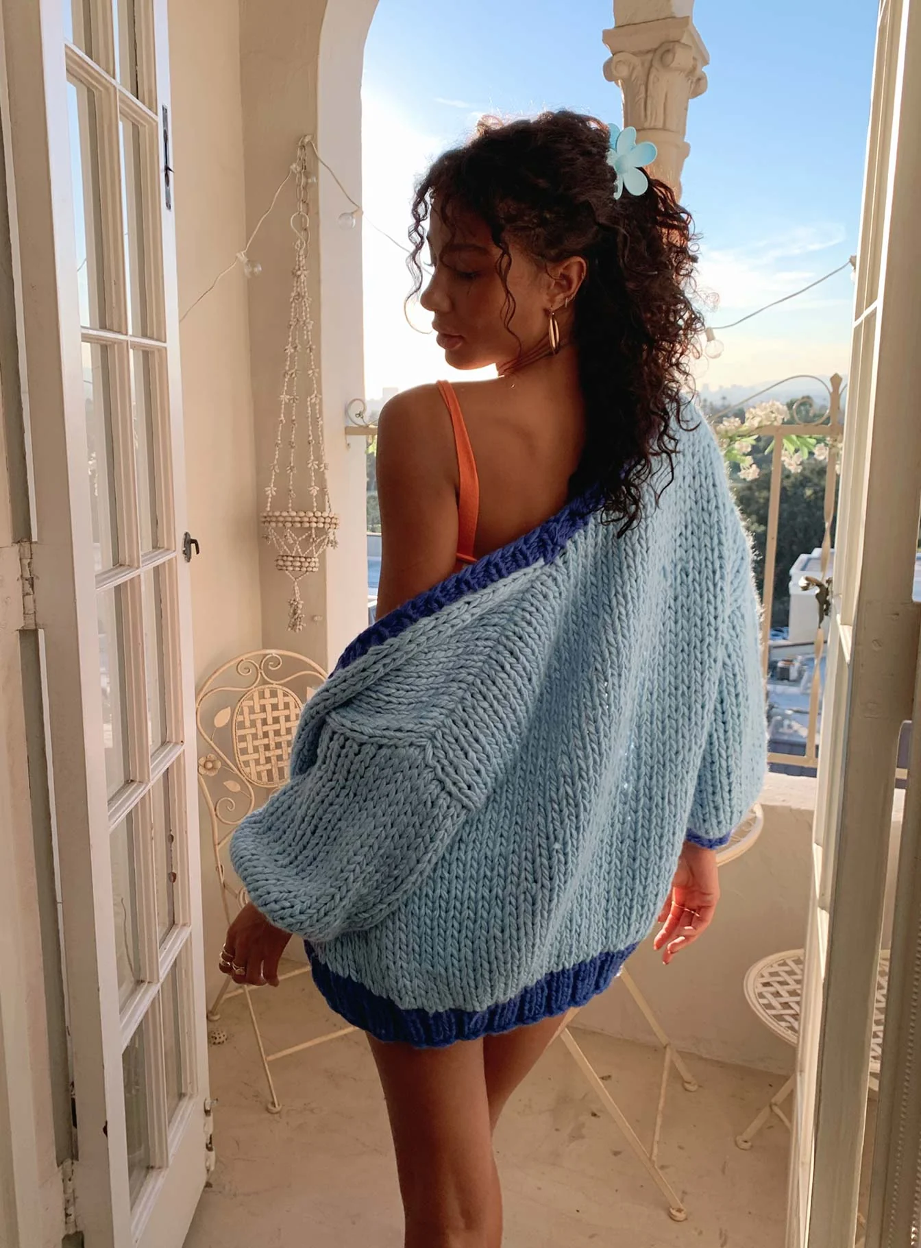 Lester Knit Cardigan Blue - Image 10