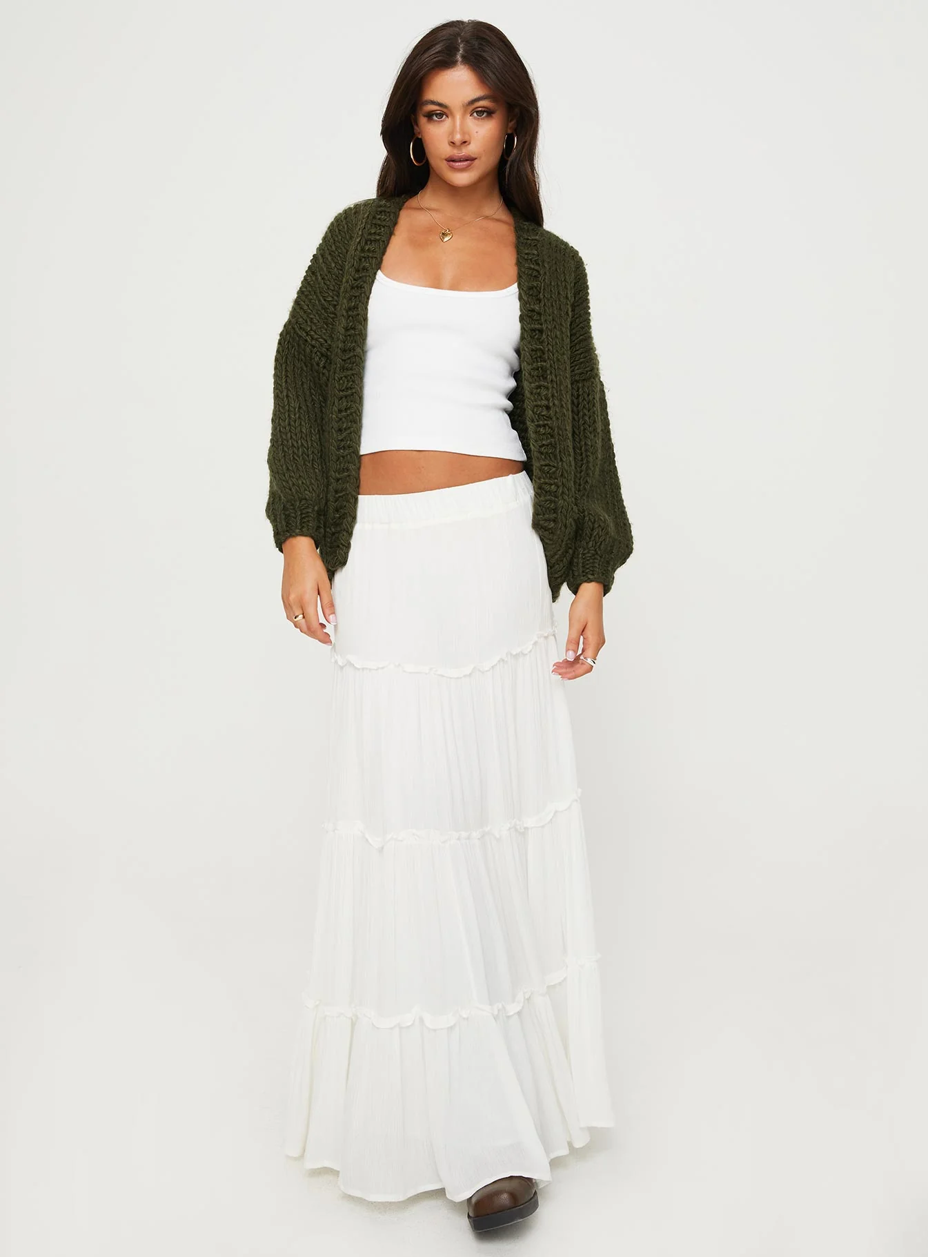 Lester Knit Cardigan Olive - Image 3