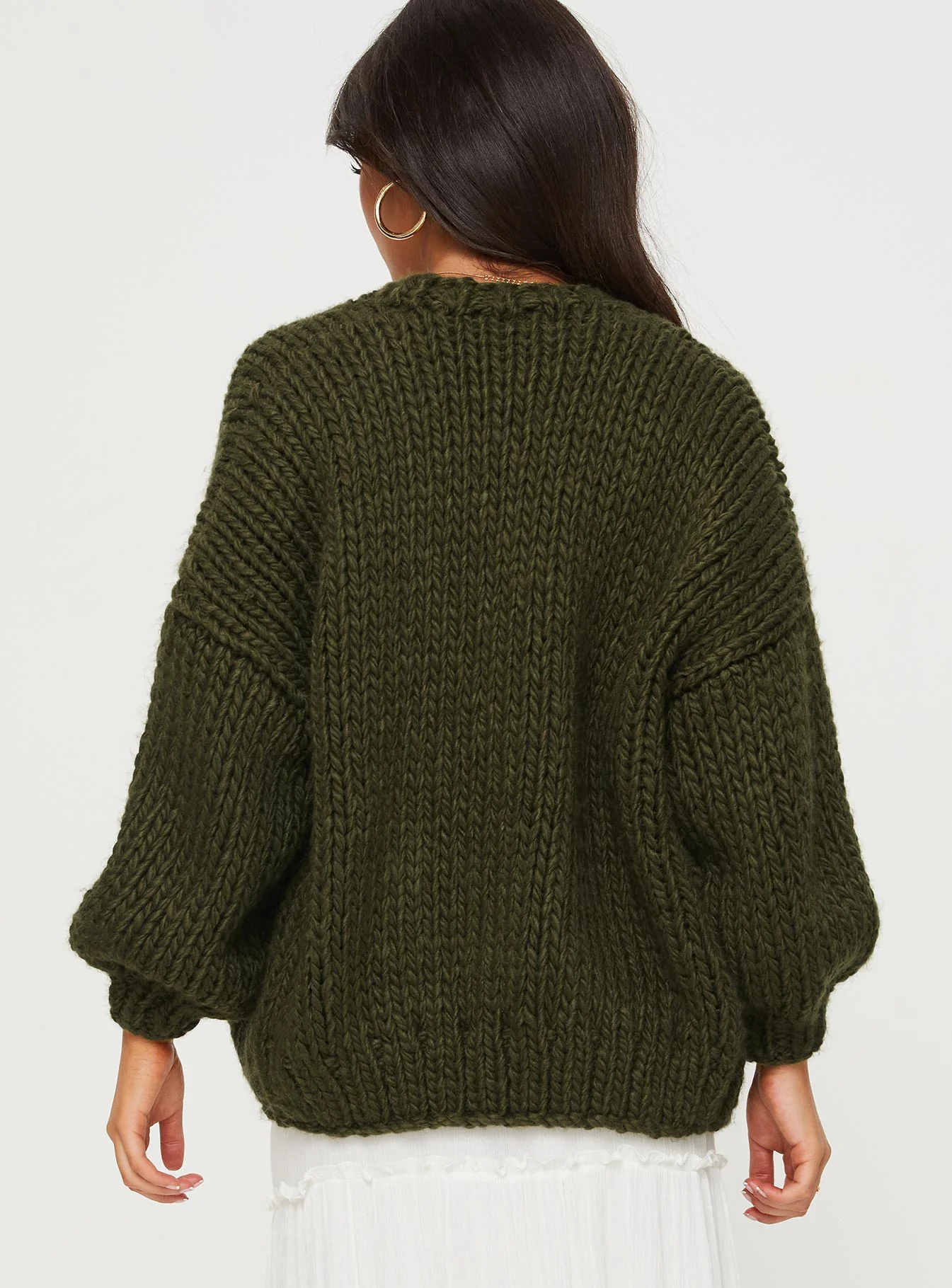 Lester Knit Cardigan Olive - Image 5