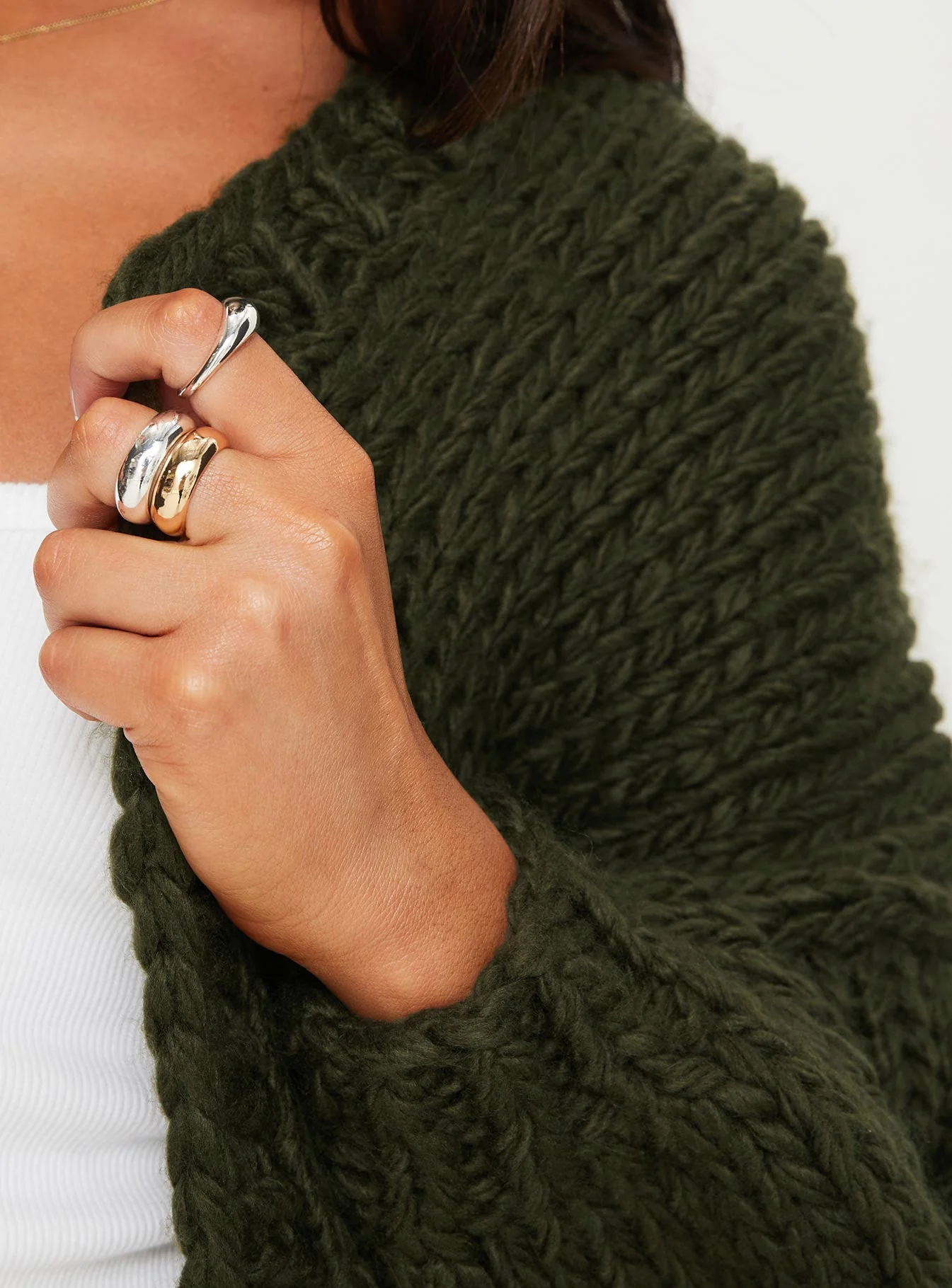 Lester Knit Cardigan Olive - Image 6