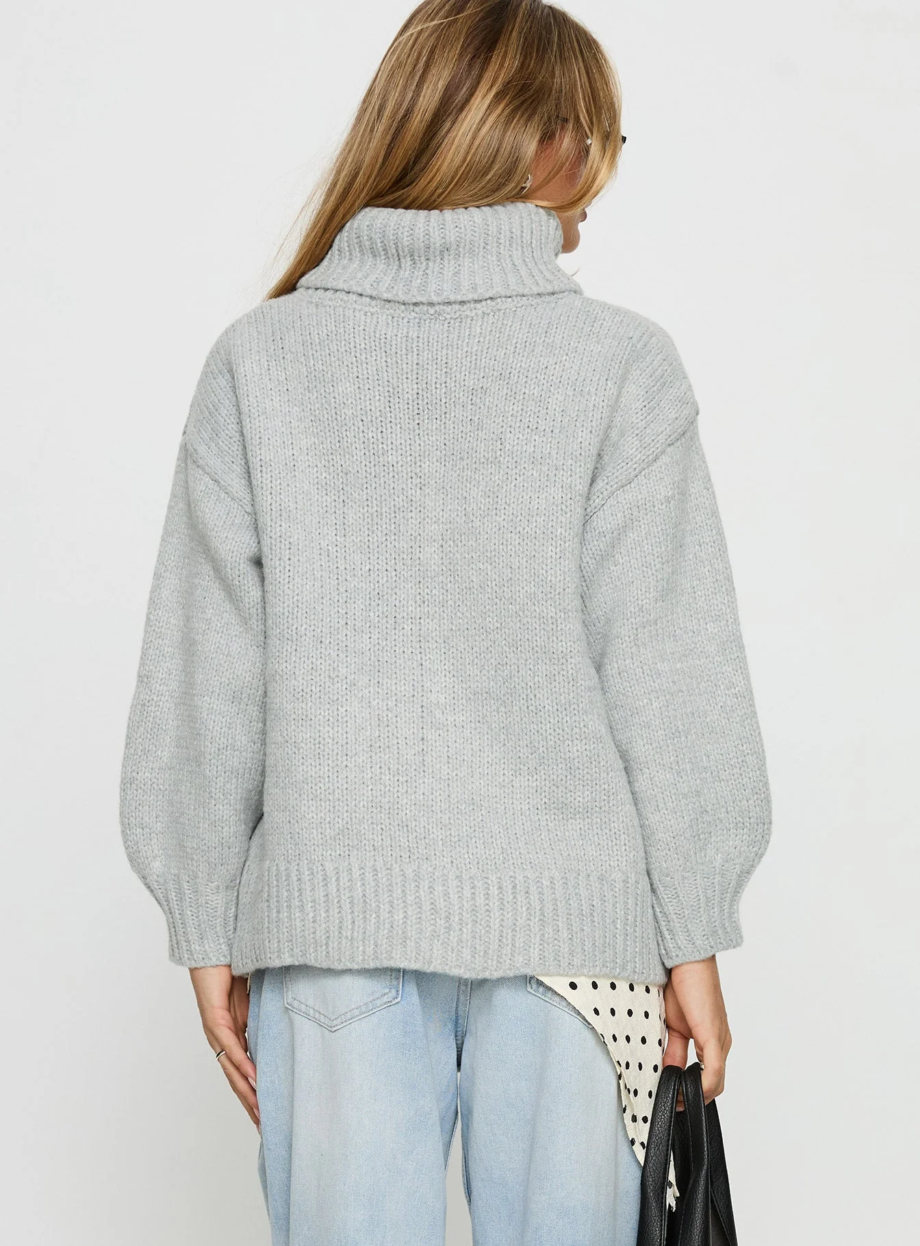 Let Love In Knit Sweater Grey - Image 4