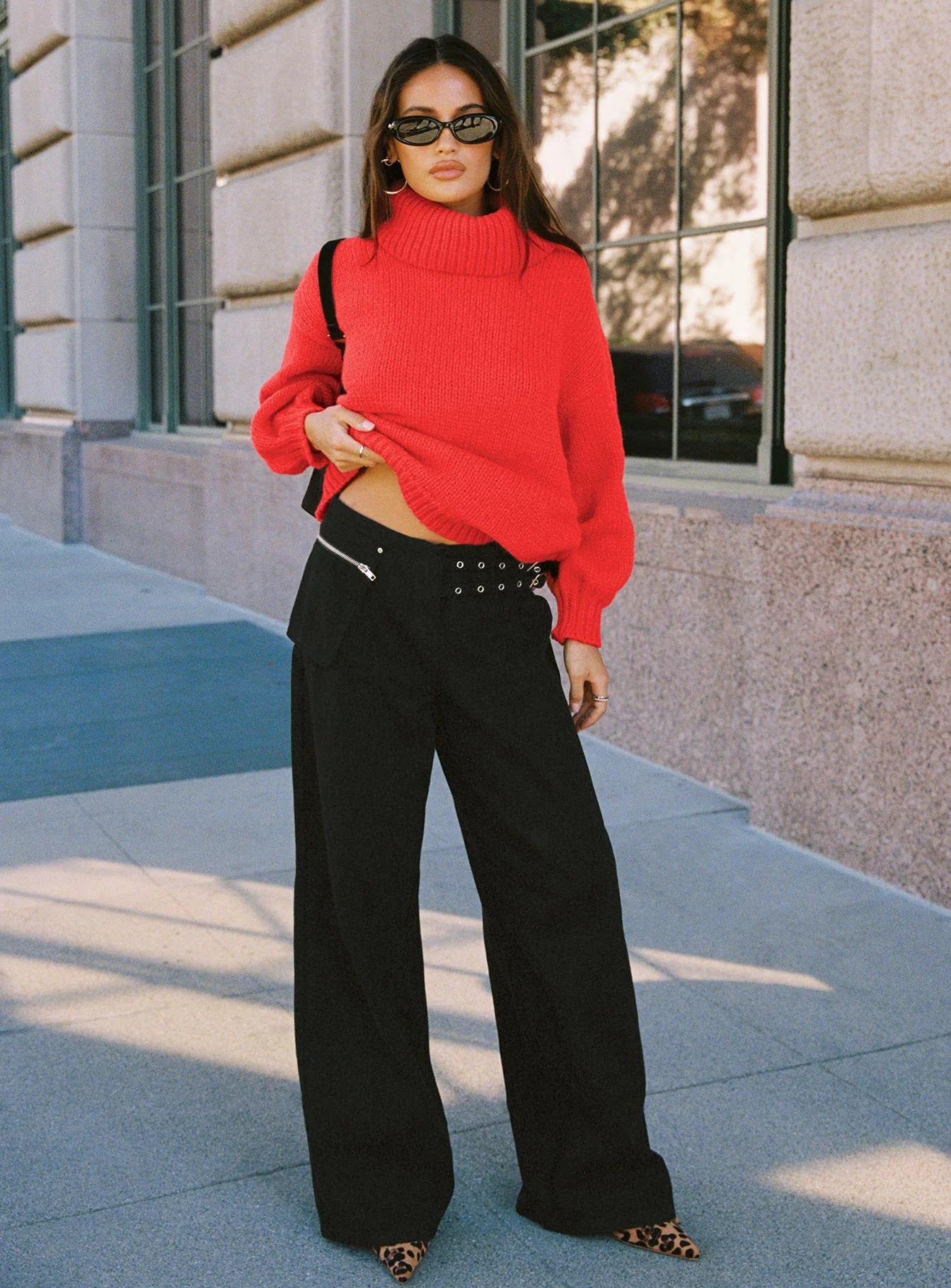 Let Love In Knit Sweater Red - Image 2