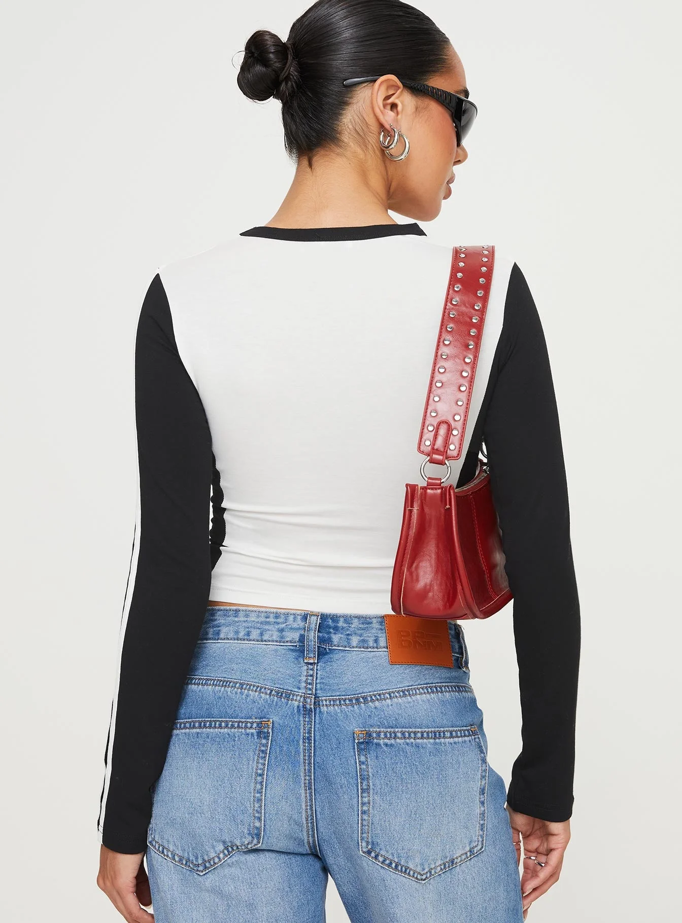 Letina Long Sleeve Top Black / White - Image 7