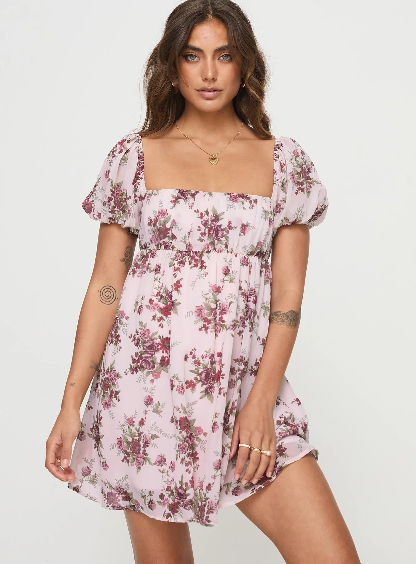 Let's Dance Mini Dress Cream Floral - Image 2