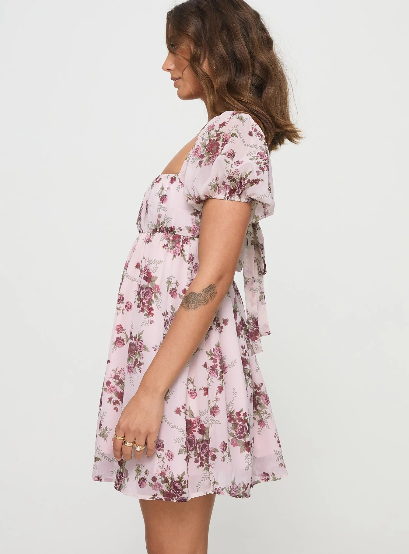 Let's Dance Mini Dress Cream Floral - Image 4