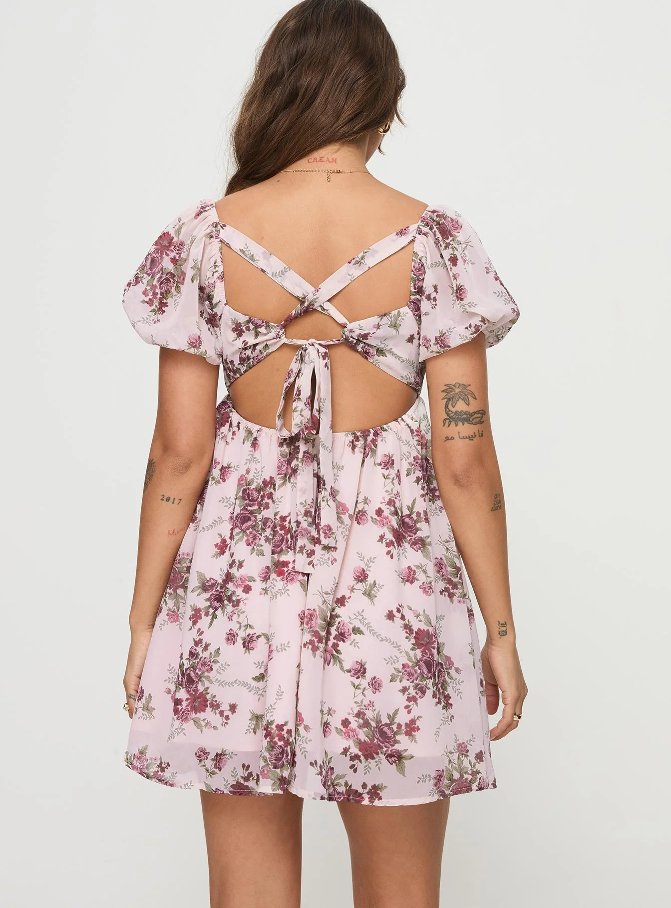 Let's Dance Mini Dress Cream Floral - Image 5