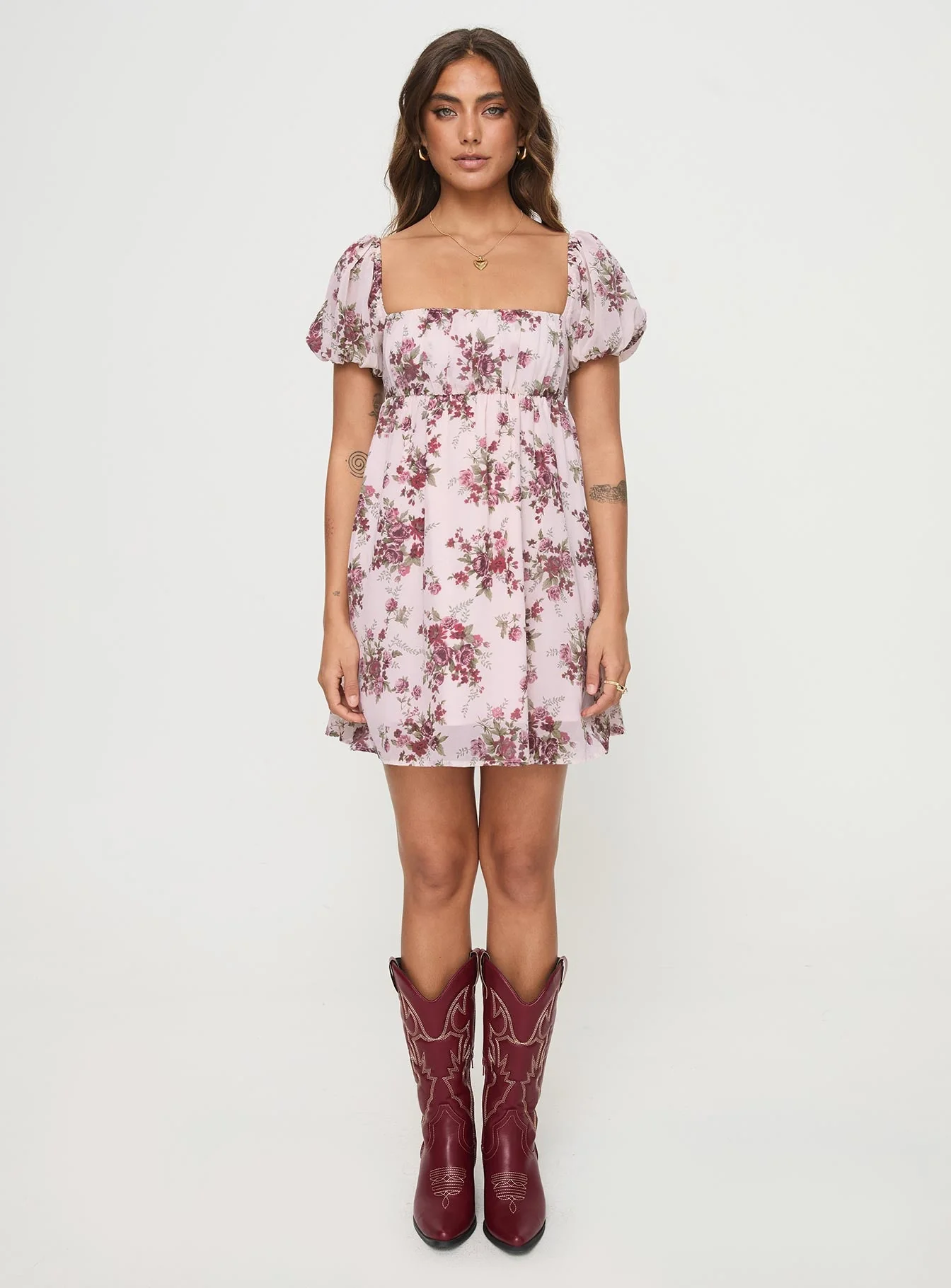 Let's Dance Mini Dress Cream Floral - Image 7