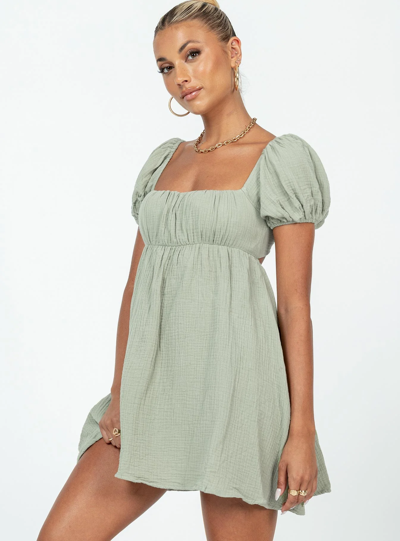 Let's Dance Mini Dress Sage - Image 4