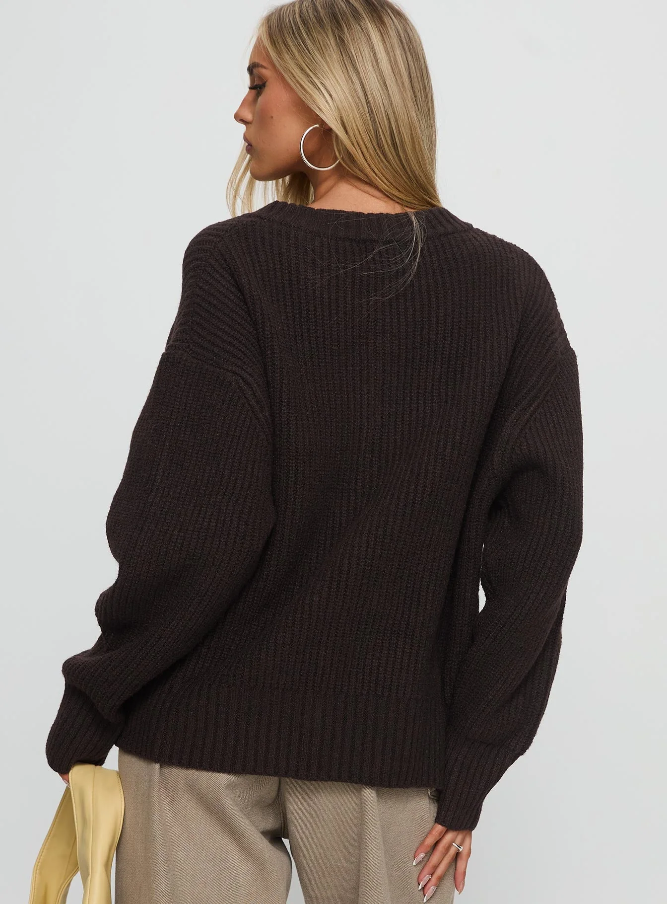 Lexene Zip Through Jumper Chocolate - Image 5