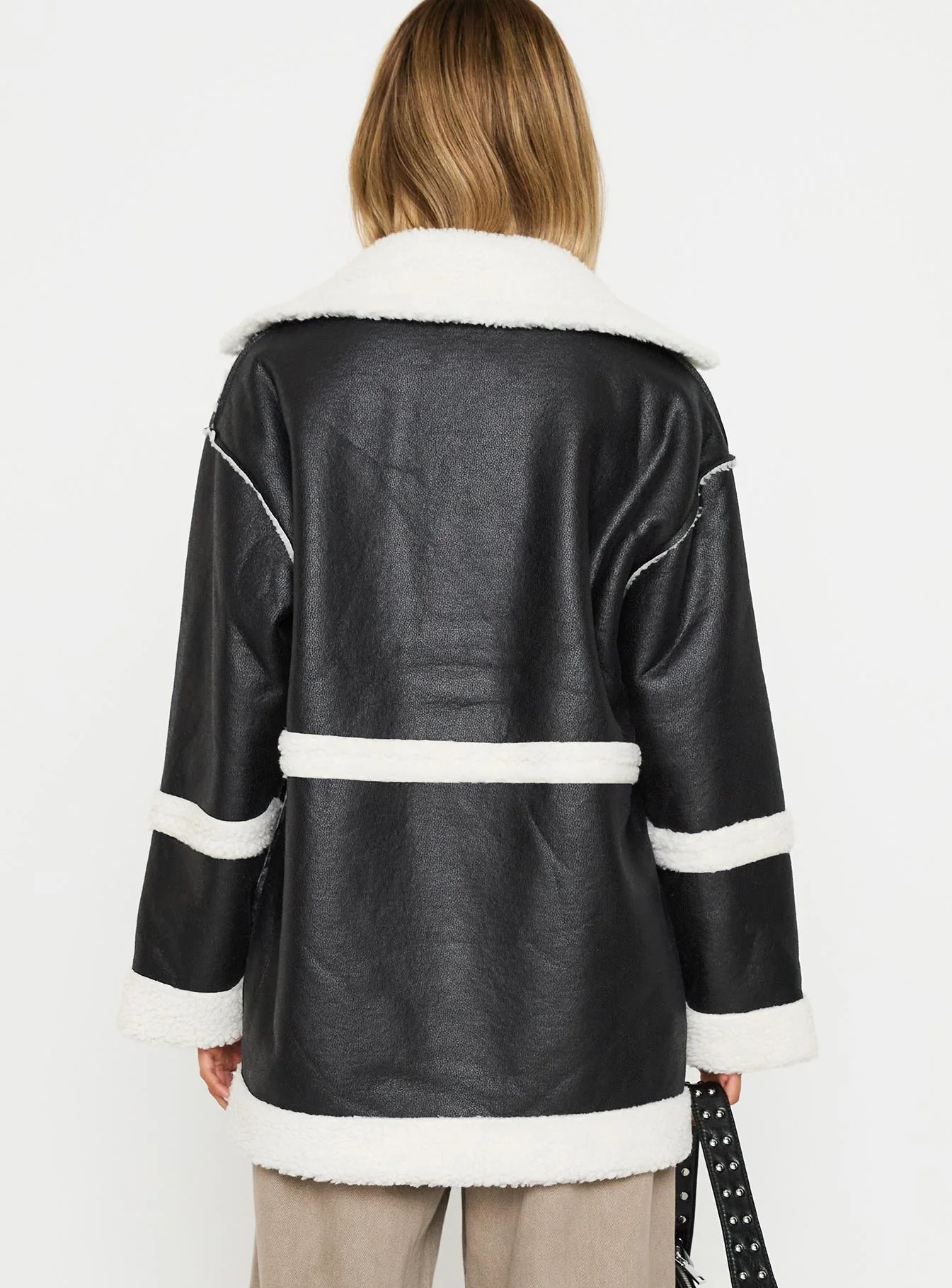 Lexie Faux Leather Jacket Black - Image 5