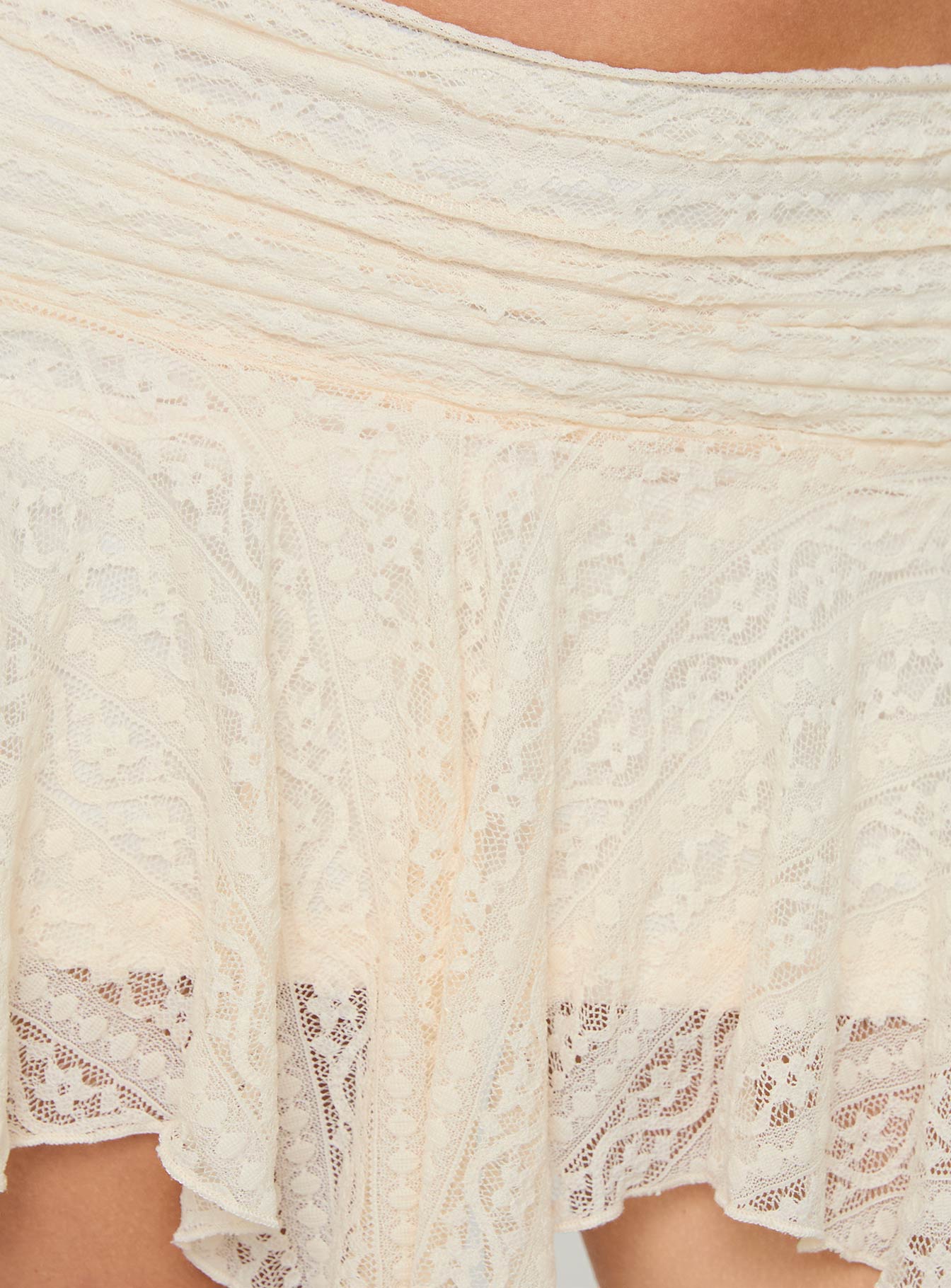 Lifas Lace Mini Skirt Cream - Image 6