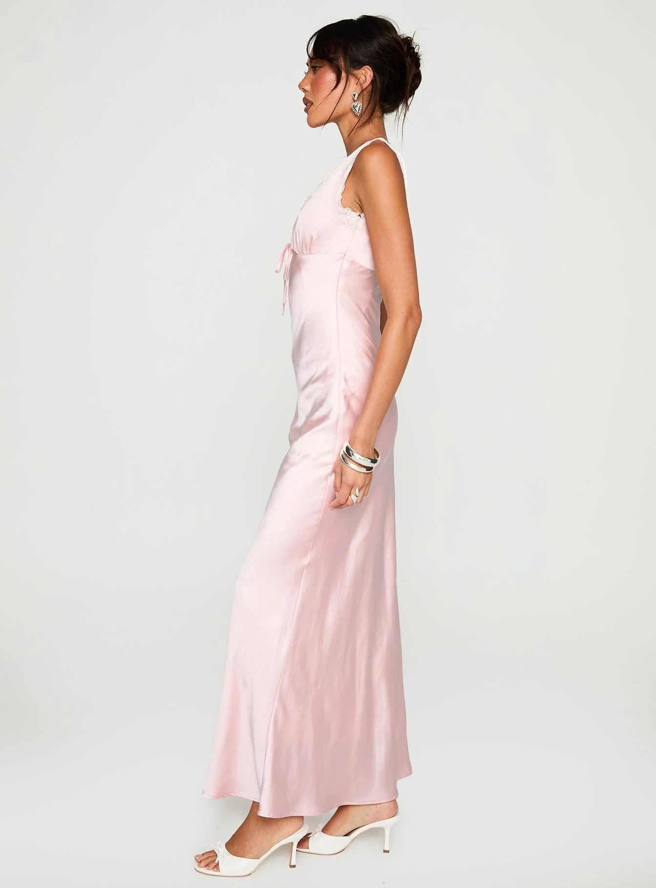 Liliya Lace Maxi Dress Pink - Image 4