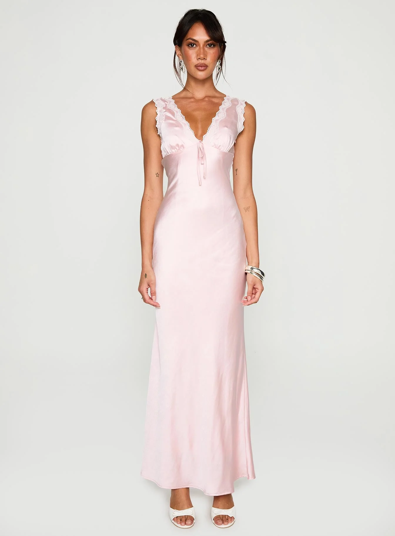 Liliya Lace Maxi Dress Pink - Image 7