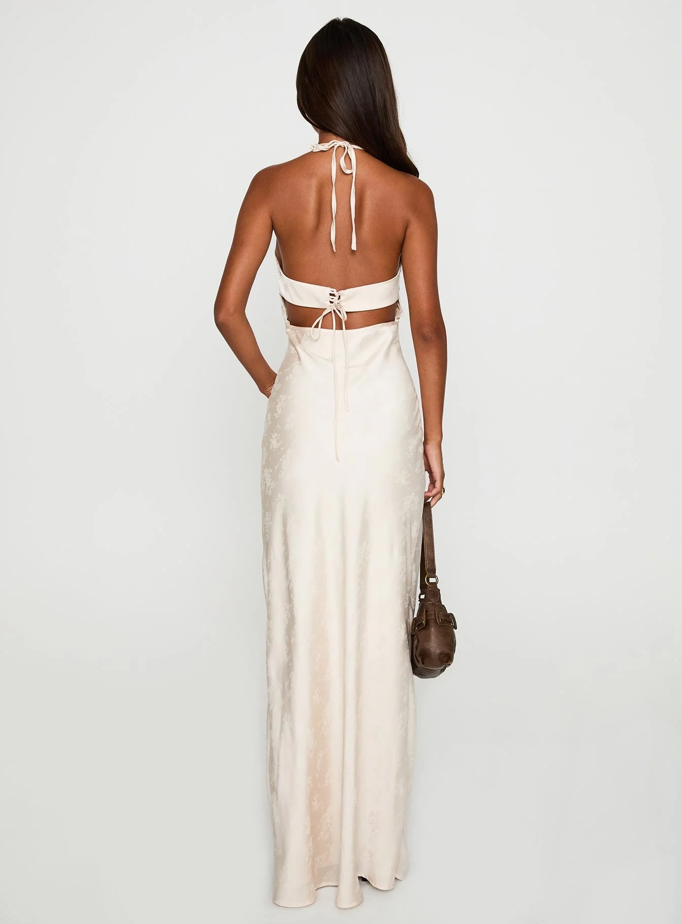 Limosina Halter Maxi Dress Champagne - Image 4