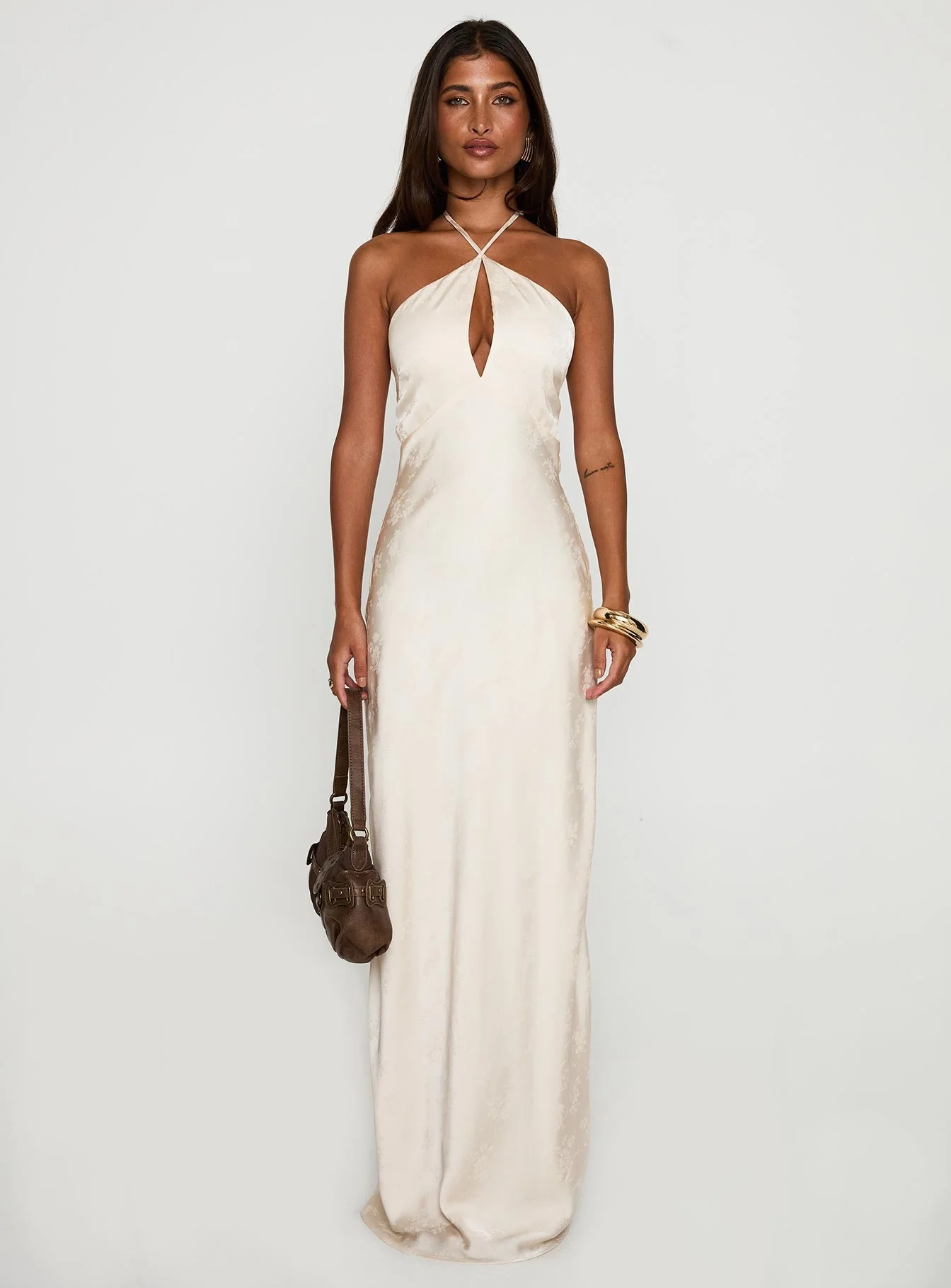 Limosina Halter Maxi Dress Champagne - Image 6