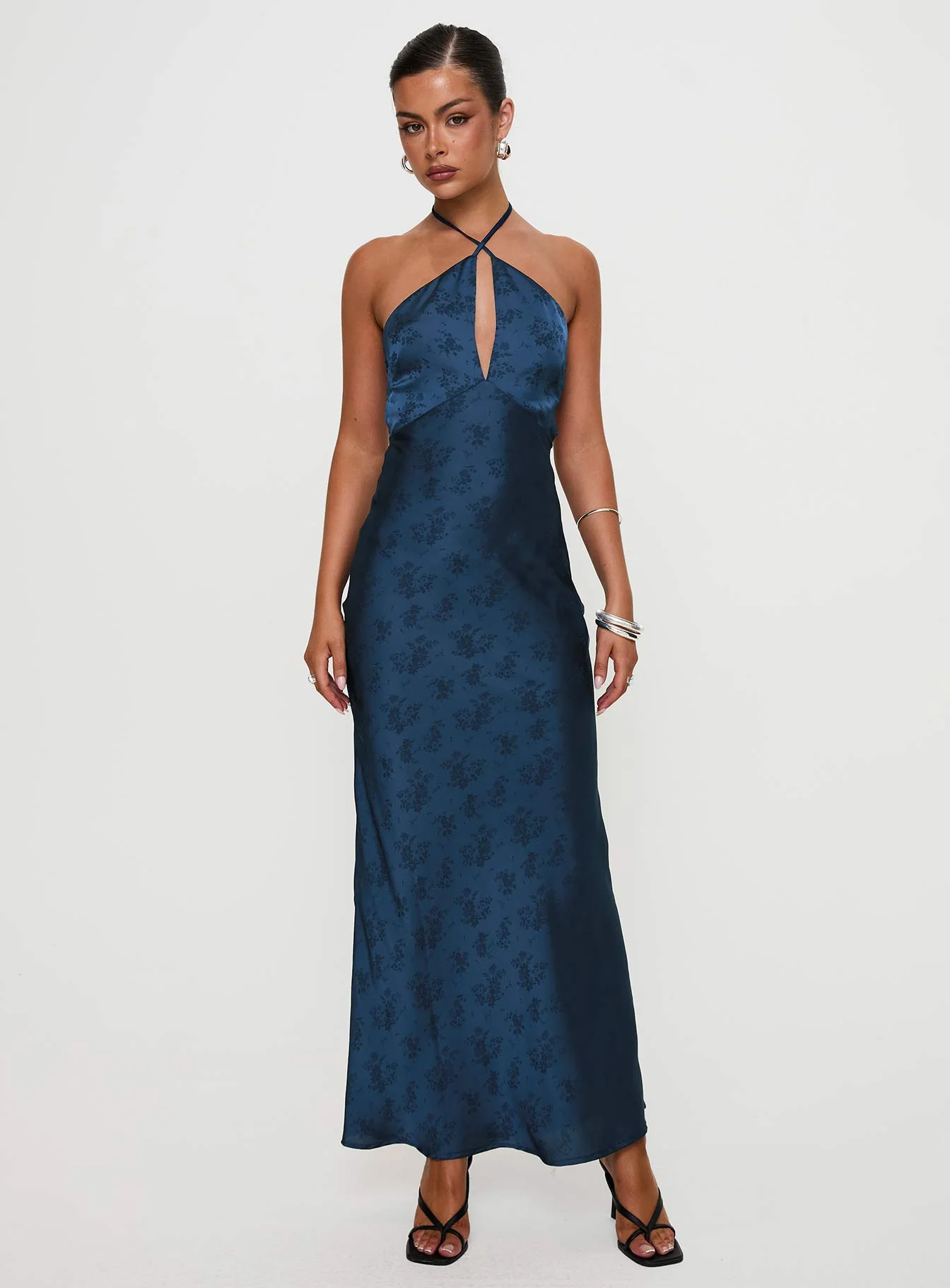 Limosina Halter Maxi Dress Navy - Image 2