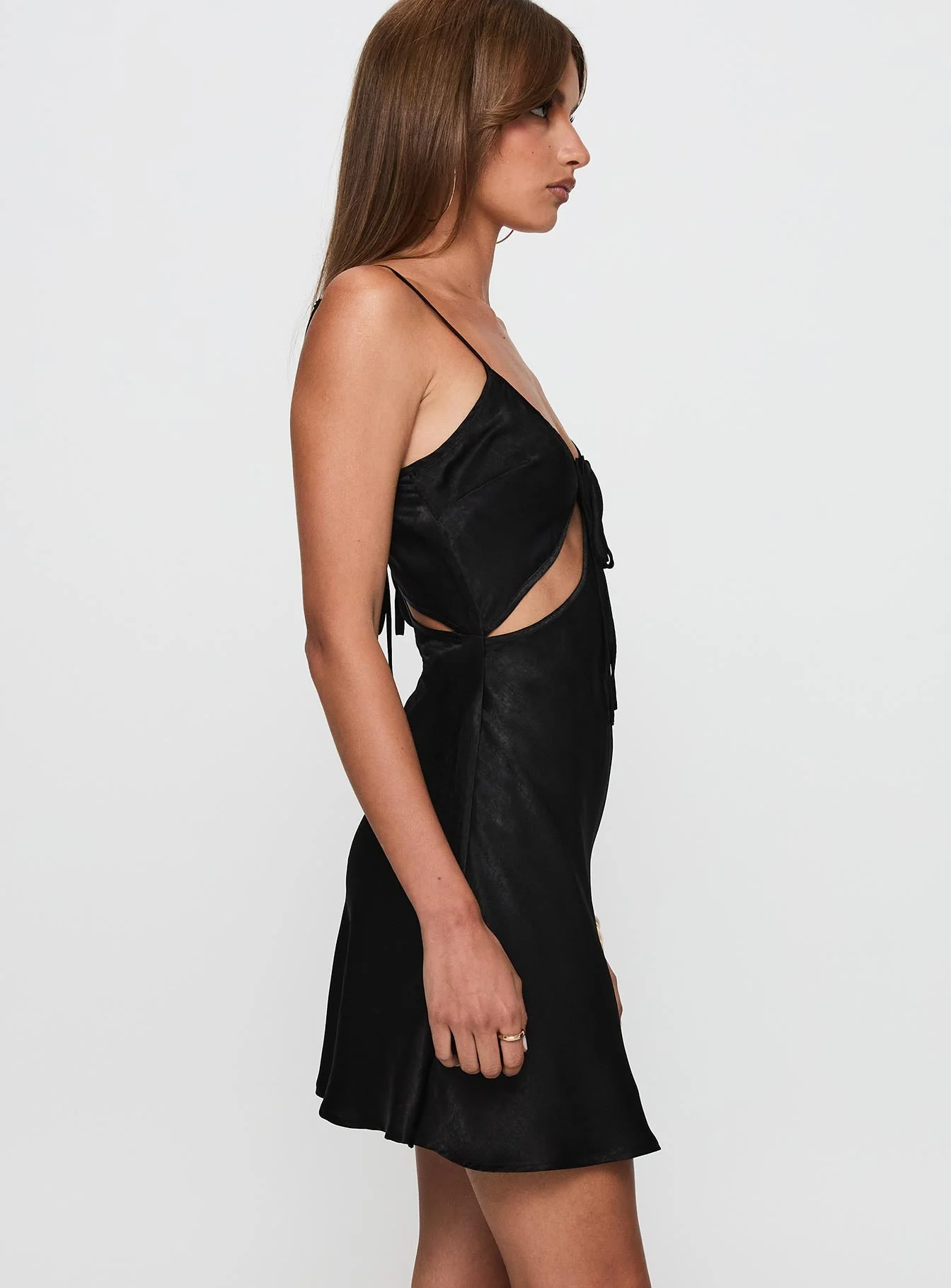 Linger Bias Cut Dress Black - Image 4
