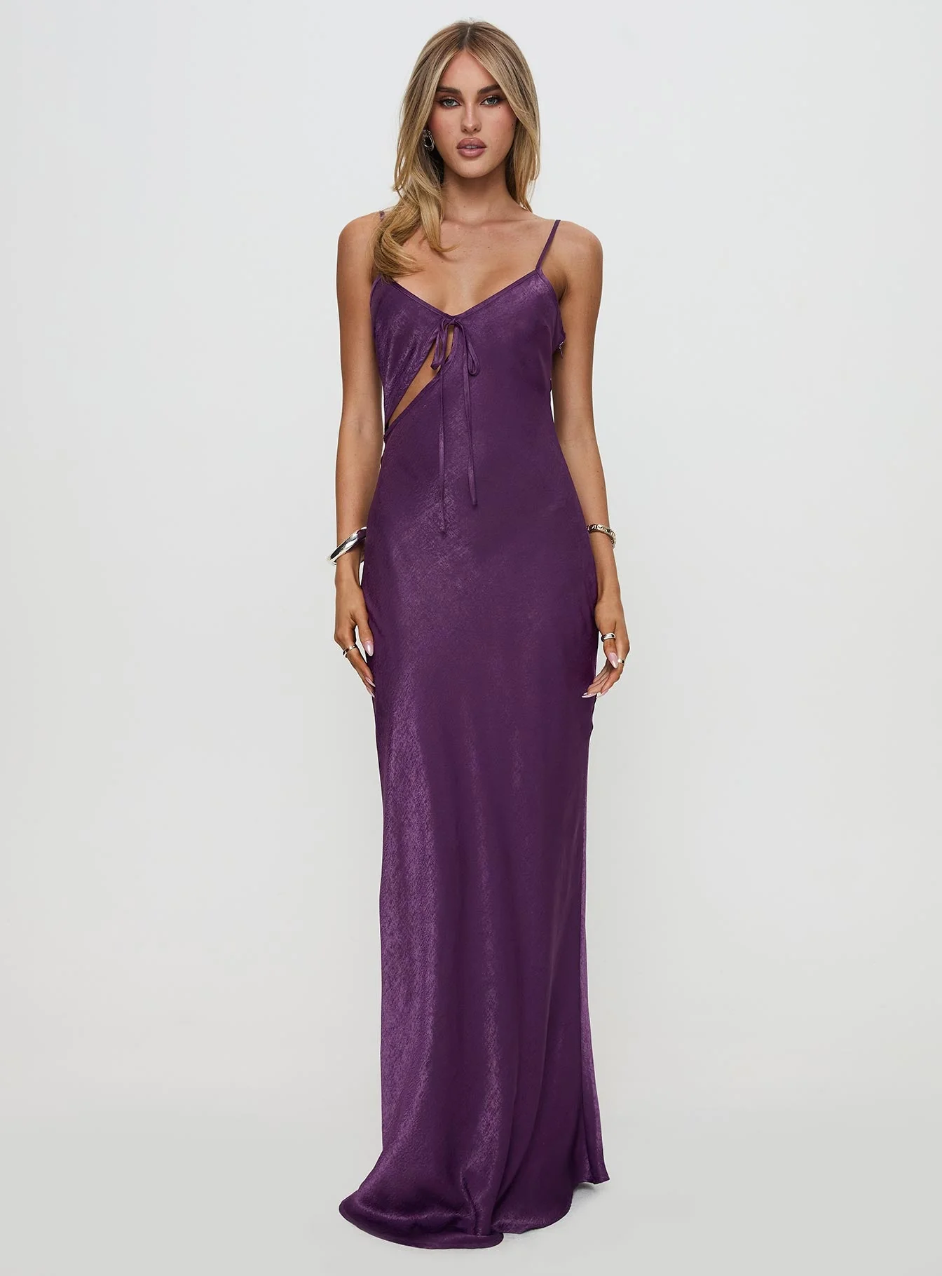 Linger Bias Cut Maxi Dress Purple - Image 7