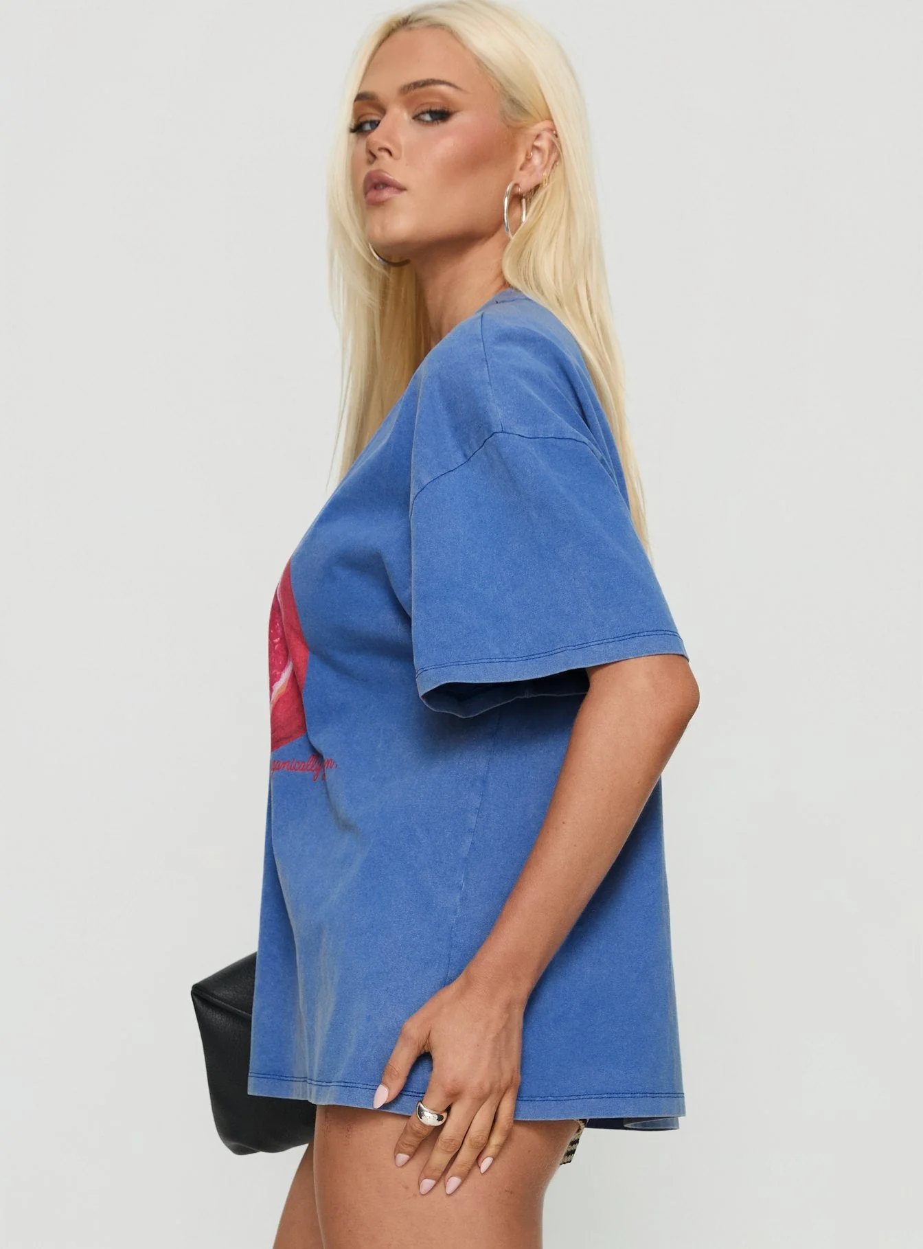 Linsay Oversized Tee Blue / Pomegranate - Image 4