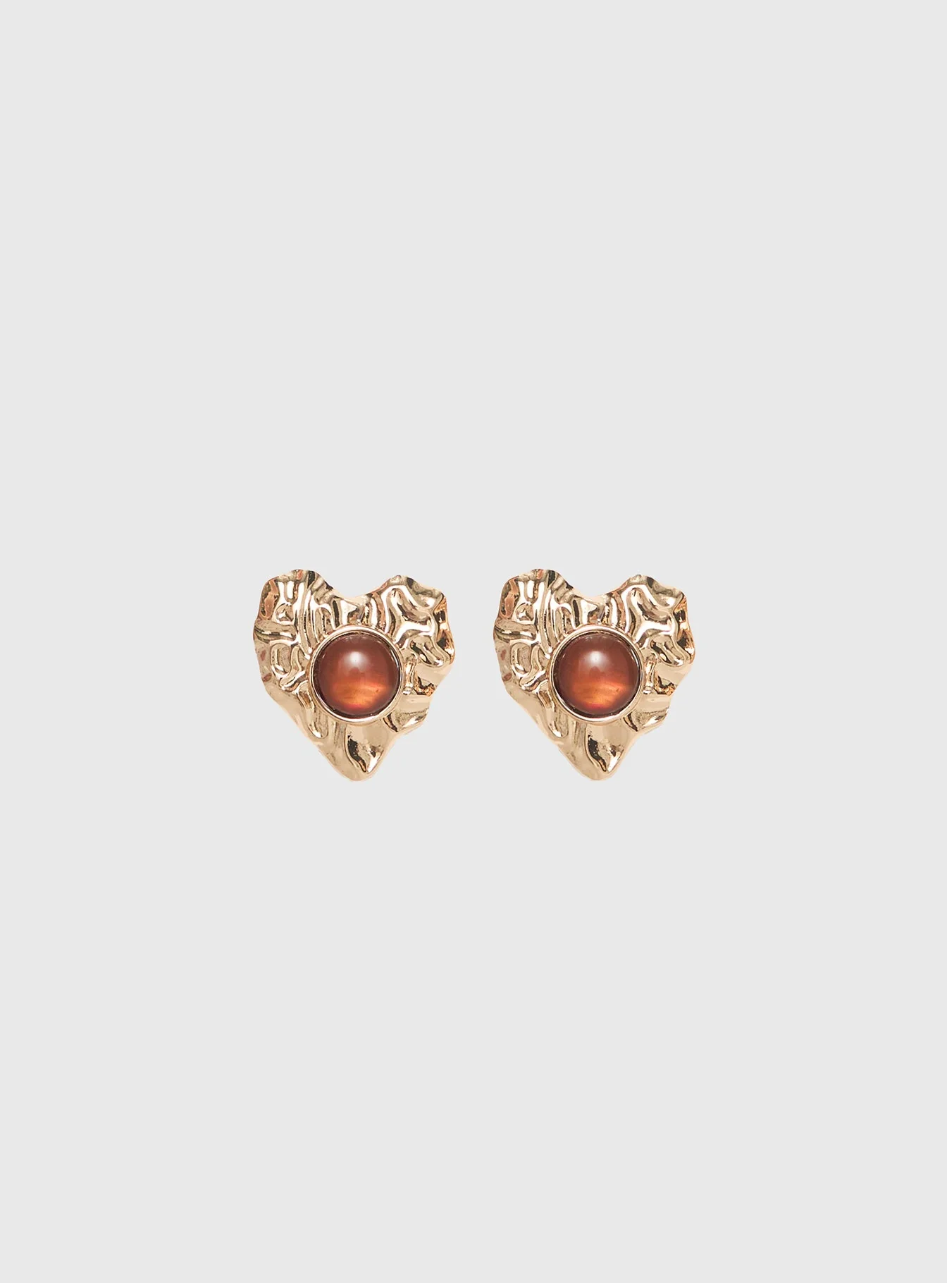 Living Easy Heart Earrings Gold - Image 2