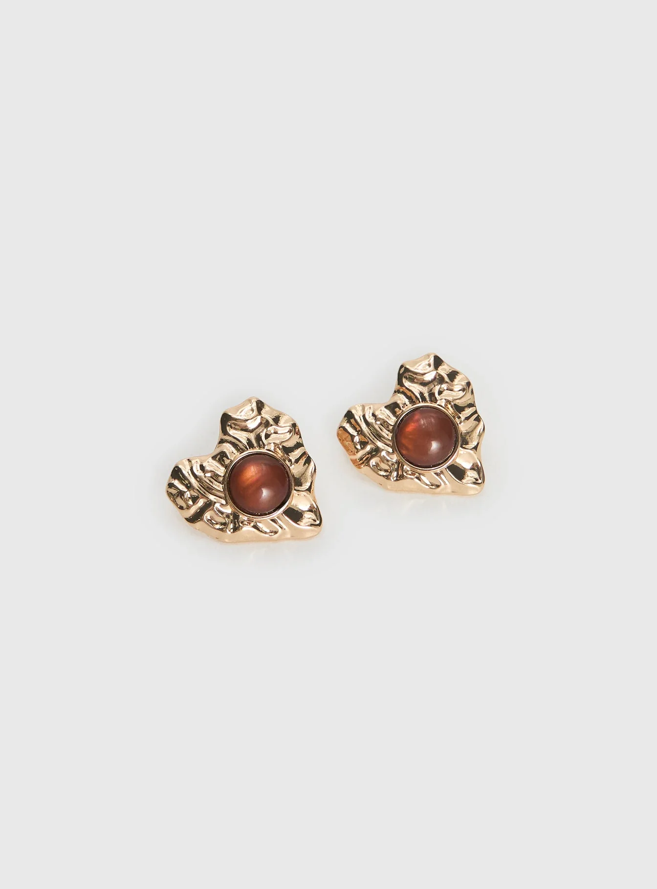 Living Easy Heart Earrings Gold - Image 3