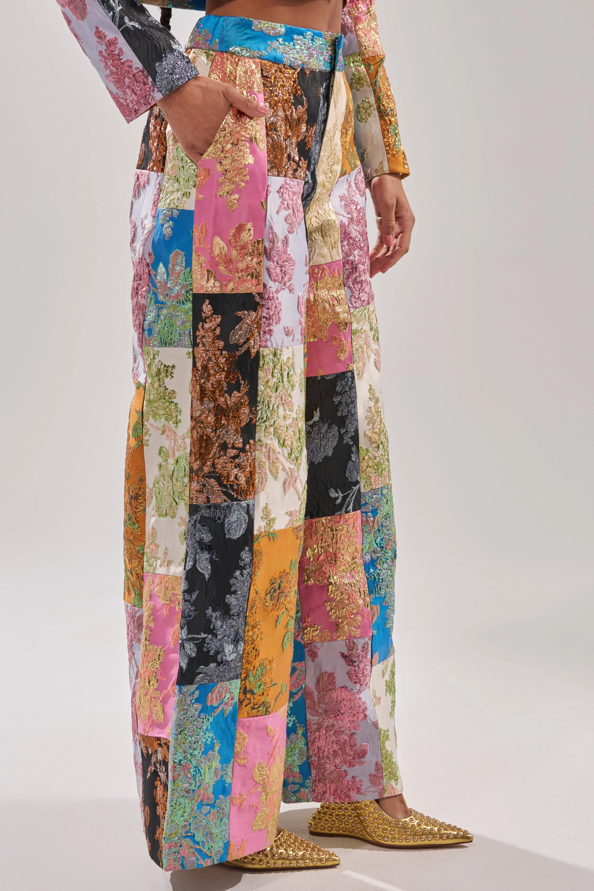 LOLITA PATCHWORK BROCADE TROUSER - Image 4