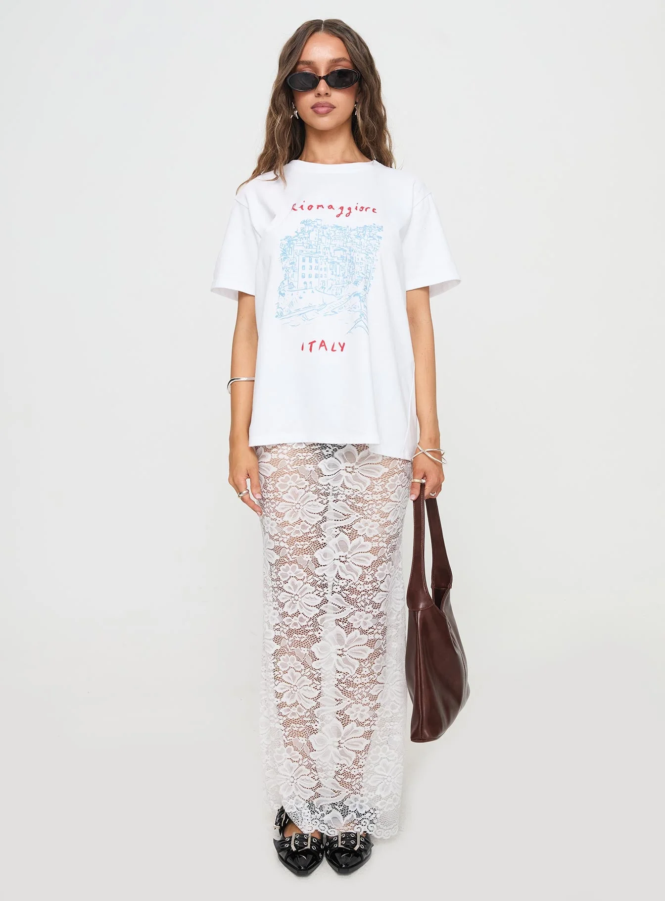 Lombardio Lace Maxi Skirt White - Image 7