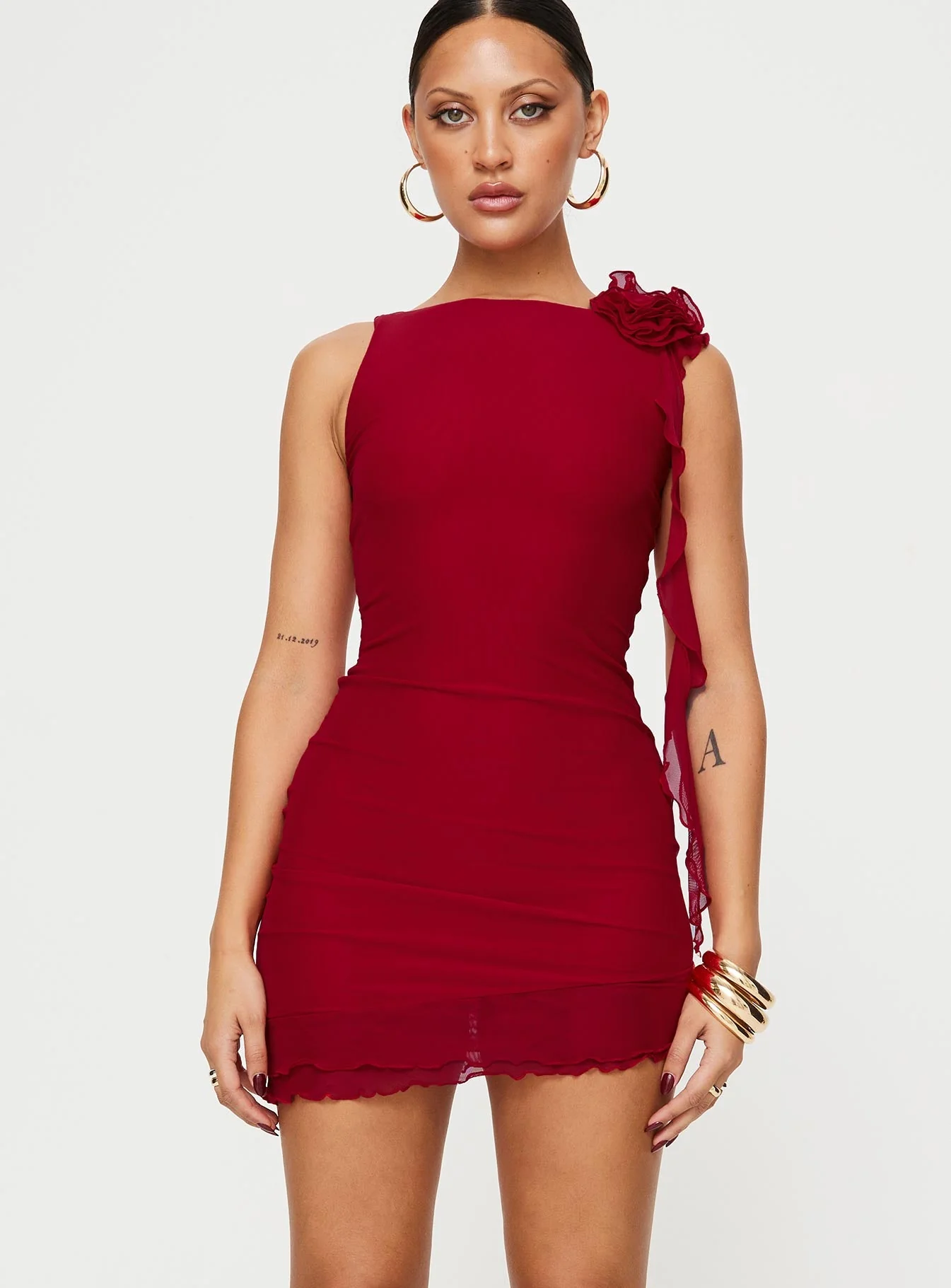 Lorello Mini Dress Red - Image 2