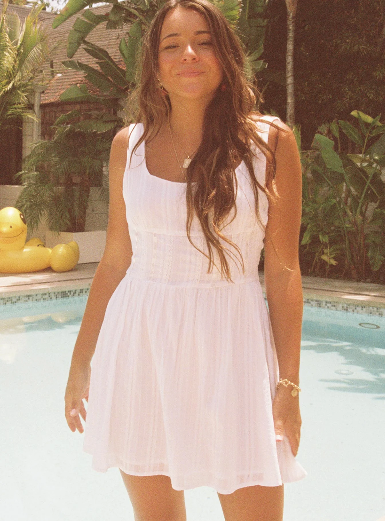 Lorinda Mini Dress White - Image 8