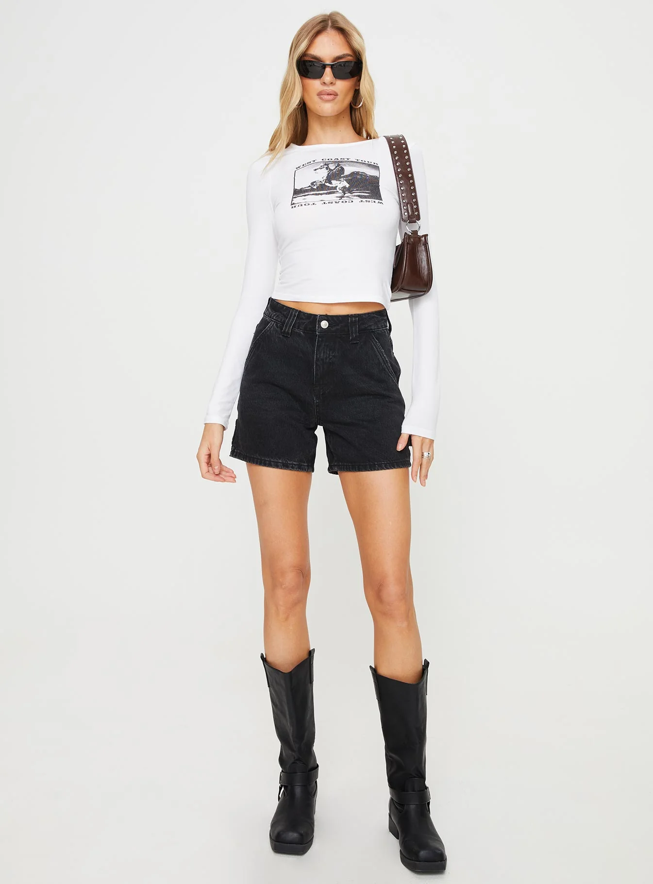 Lou Carpenter Denim Shorts Washed Black Lower Impact - Image 3