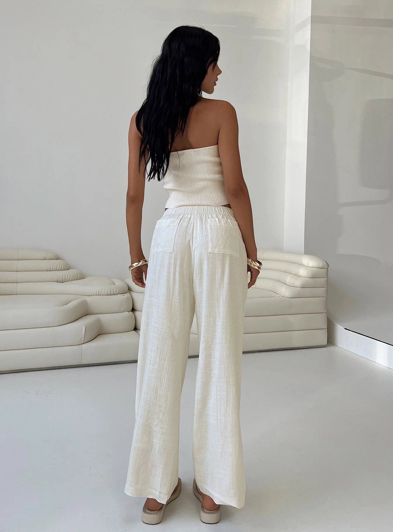 Louis Linen Blend Pants White Petite - Image 5