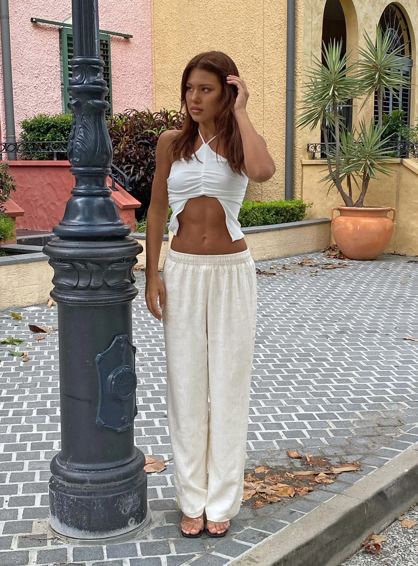 Louis Linen Blend Pants White Petite - Image 6