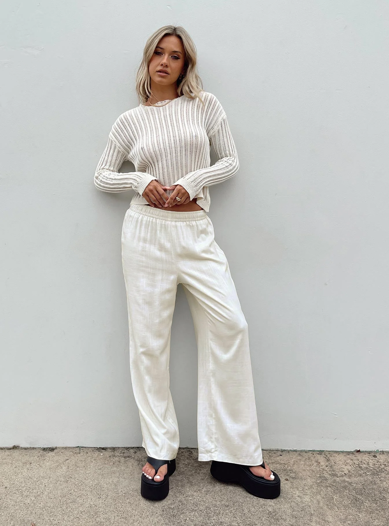 Louis Linen Blend Pants White Petite - Image 7