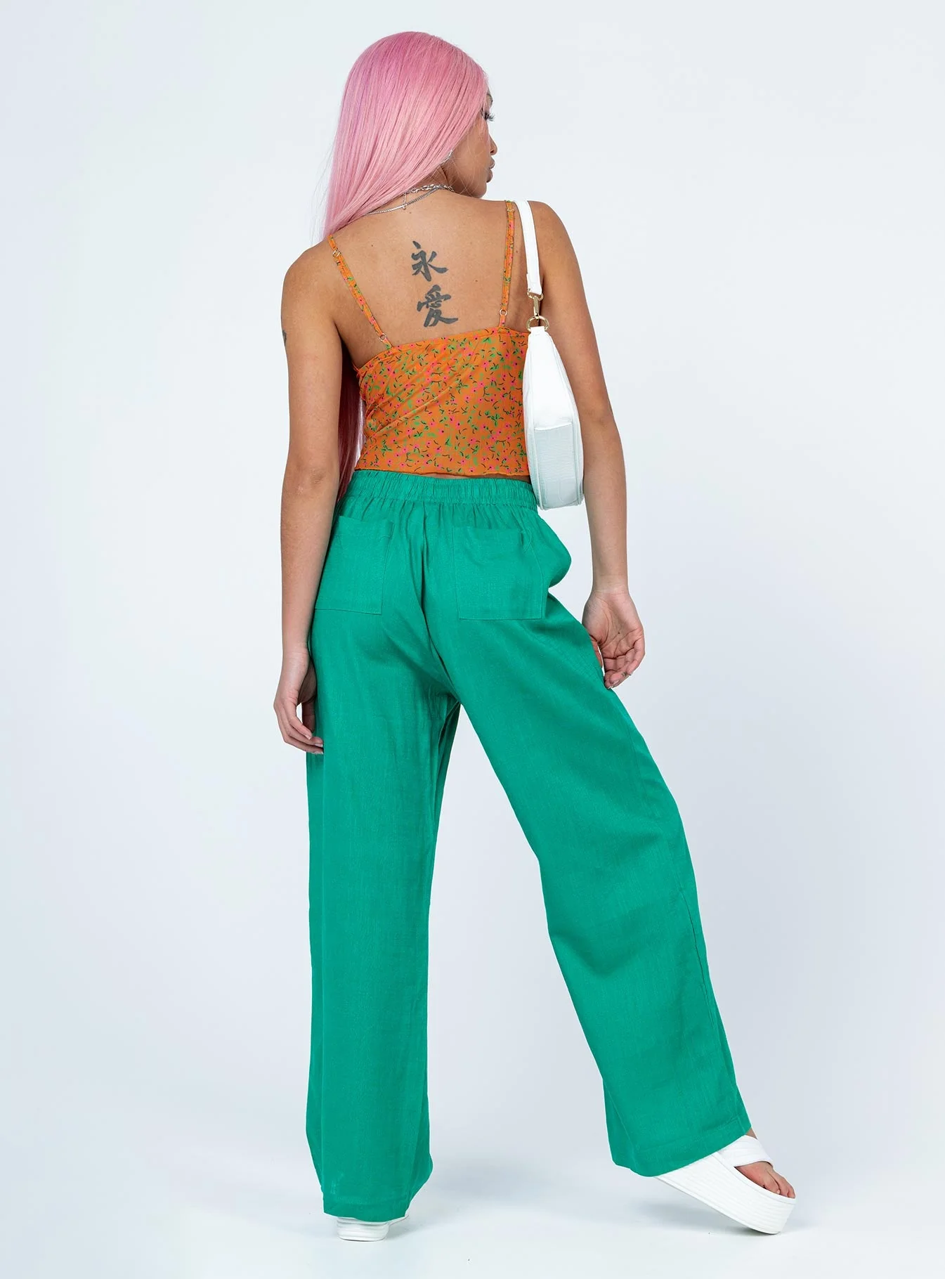 Louis Linen Blend Pants Green - Image 5