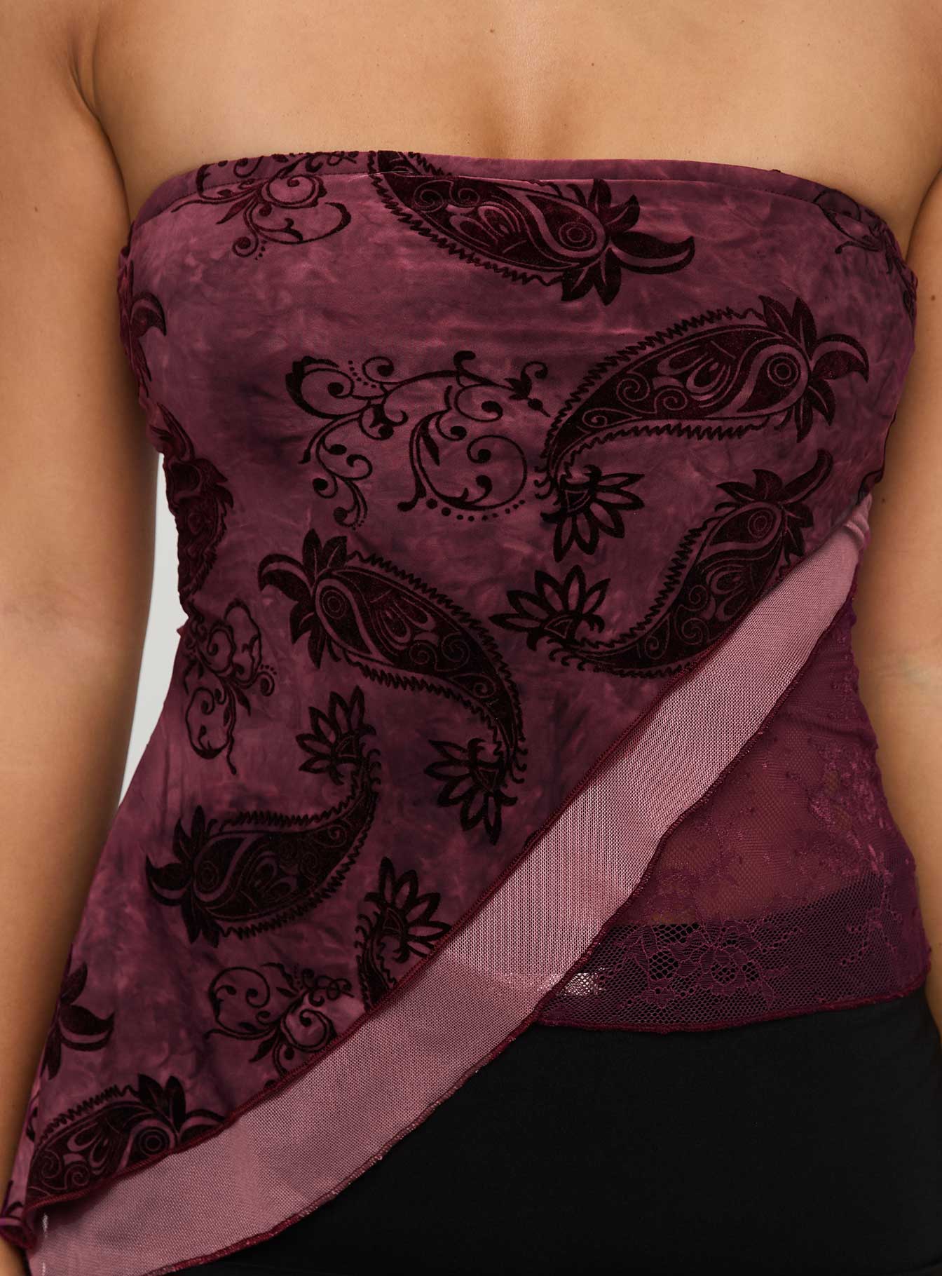 Lourde Strapless Top Wine - Image 6