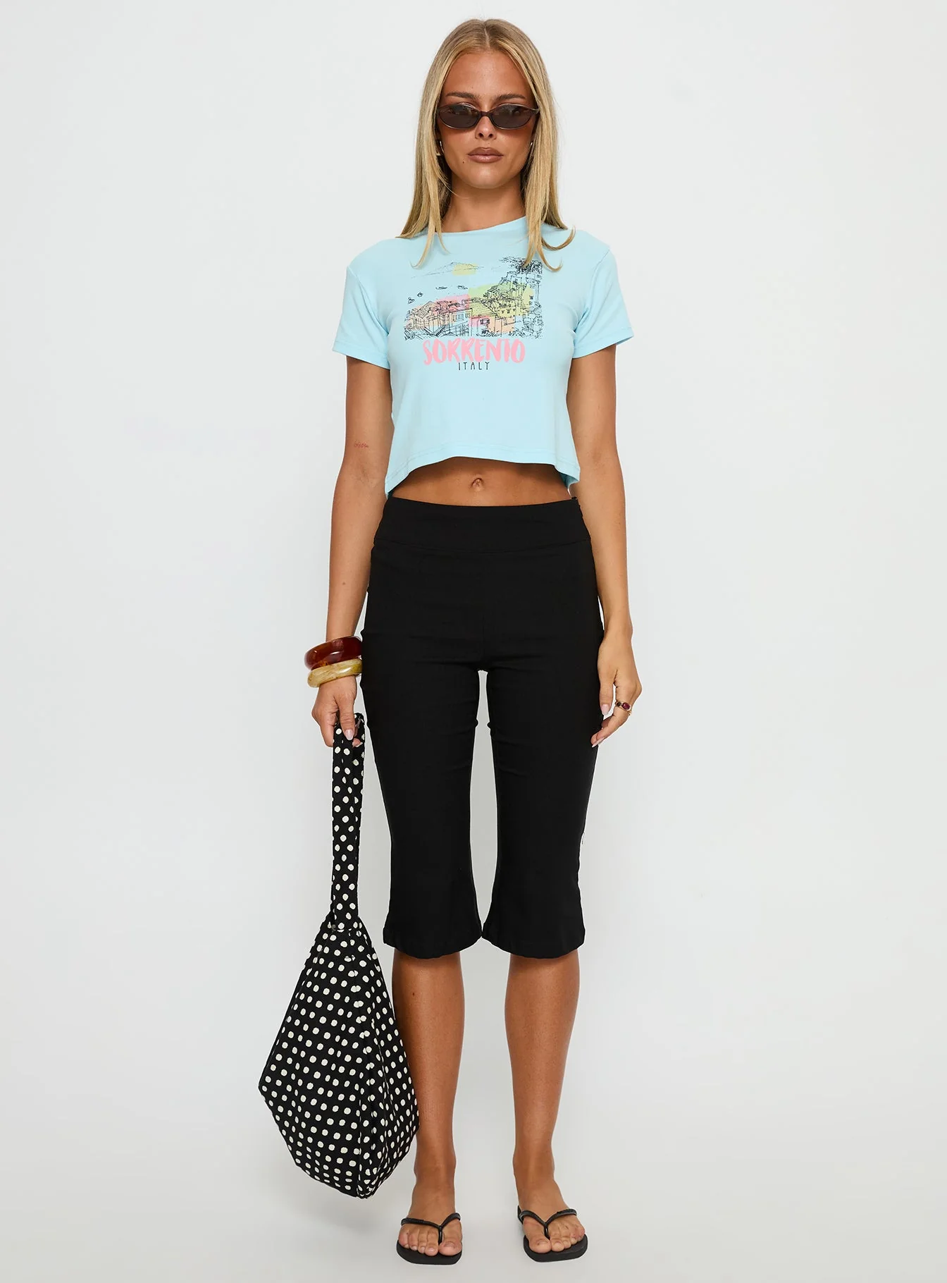 Love From Sorrento Graphic Top Blue - Image 6