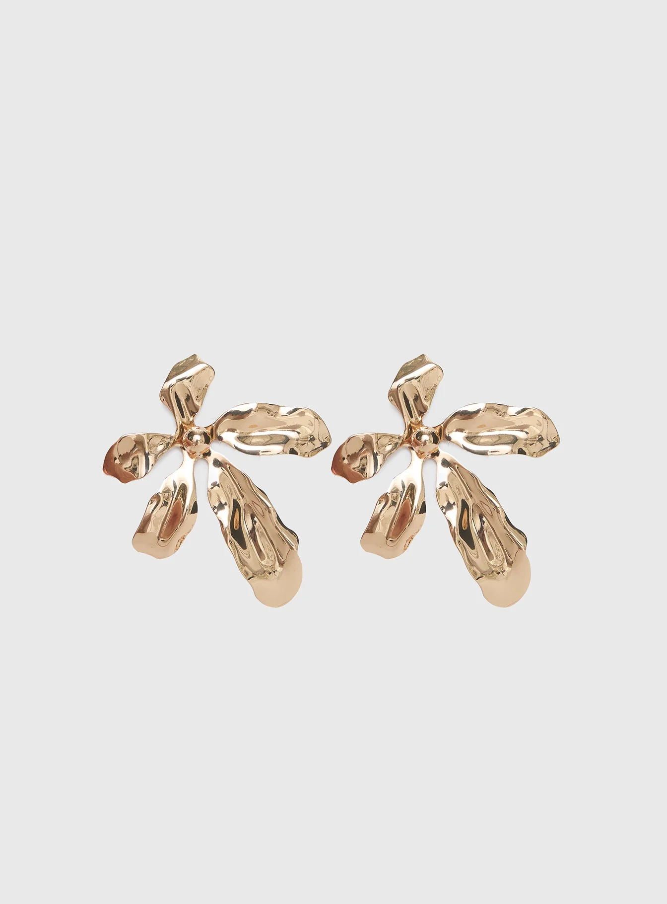 Love Is Free Flower Earrings Gold - Image 2