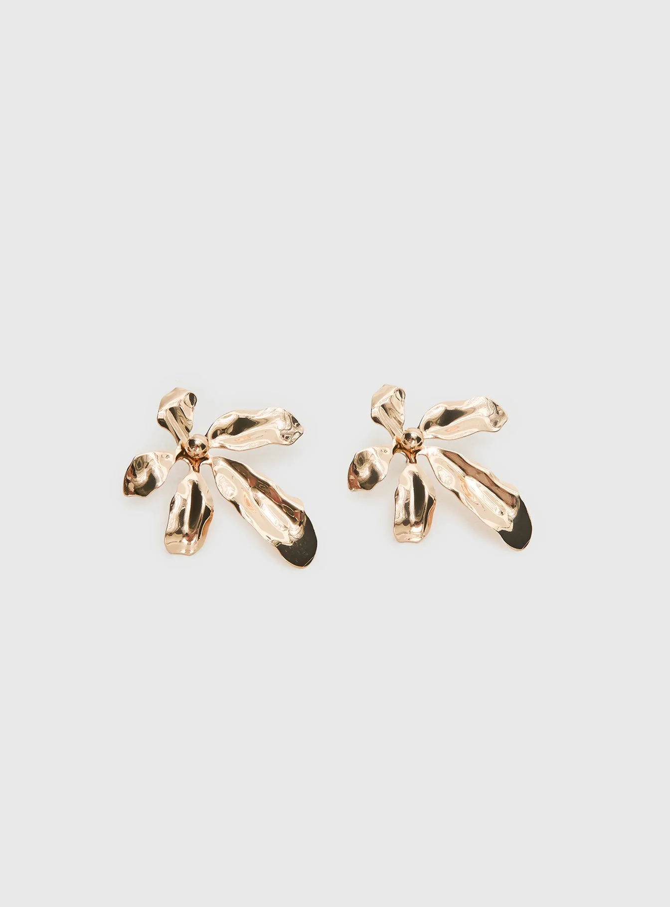 Love Is Free Flower Earrings Gold - Image 3