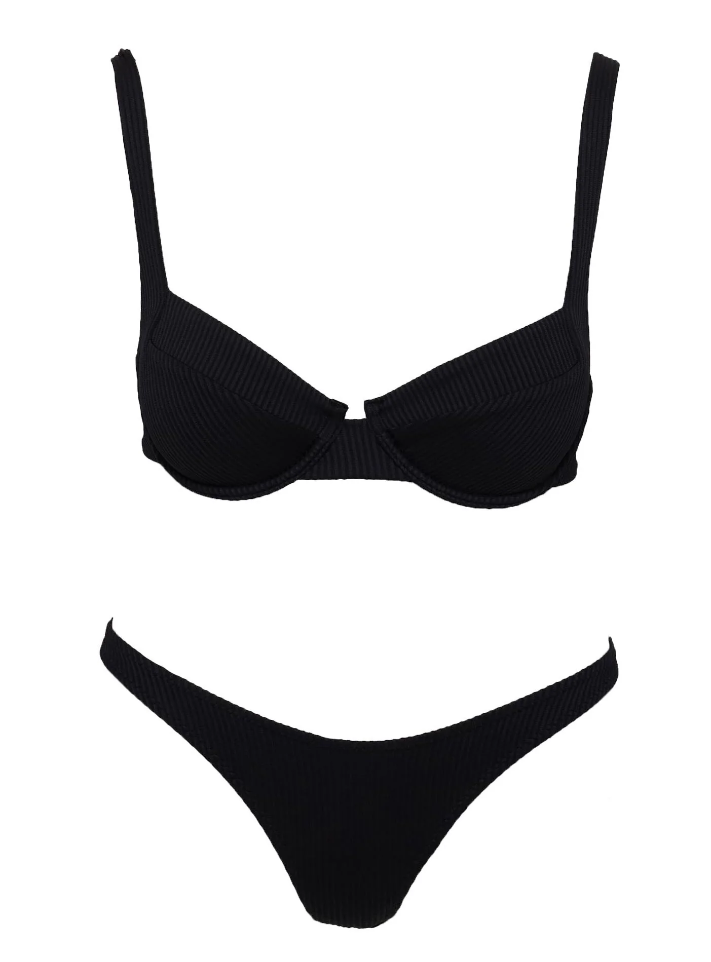 Love Letters High Cut Cheeky Bikini Bottoms Black - Image 5